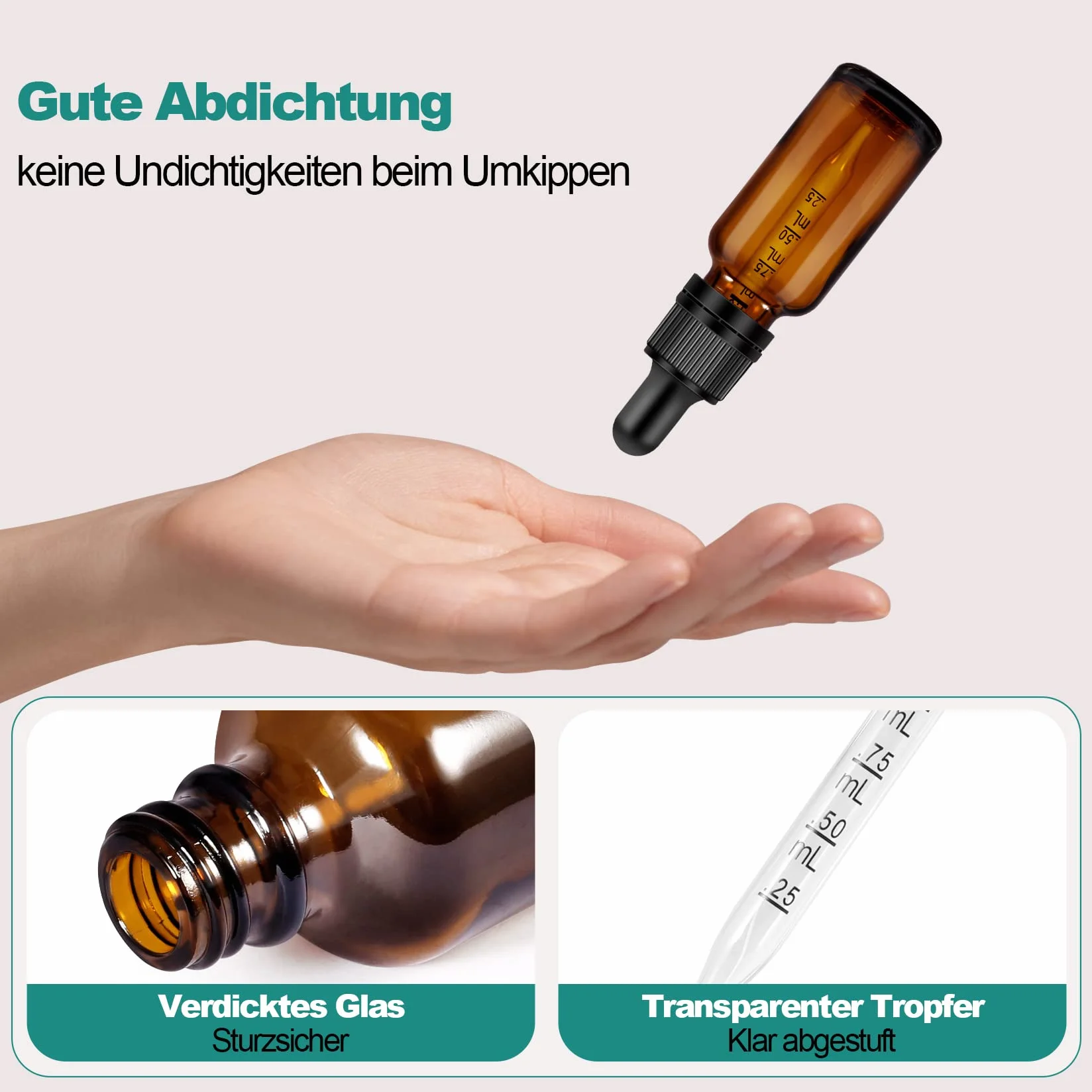 Butelka z pipetą 10 ml szklana brązowa 10 szt.