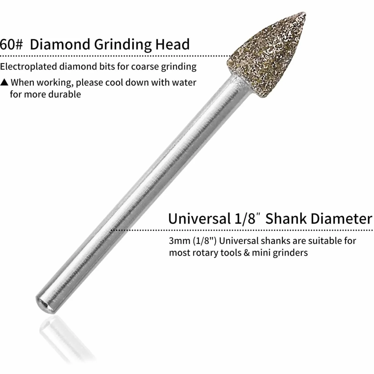 20pcs 3mm Shank Accessories Diamond Grinding Head Abrasive Tools Mini Drill Burrs Bit Set Woodworking Tools