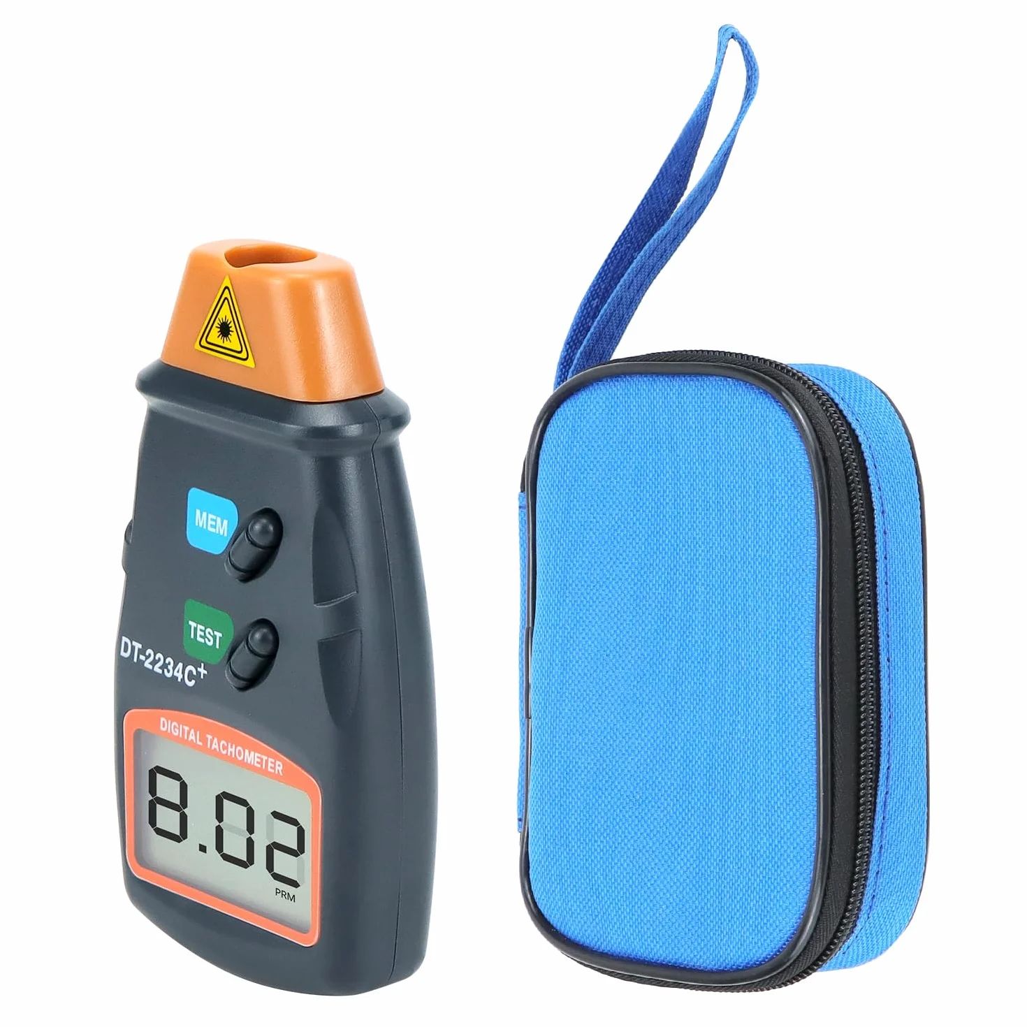 QWORK® Cyfrowy obrotomierz, bezdotykowy laserowy obrotomierz, duży wyświetlacz LCD, baterie nie wchodzą w zakres dostawy