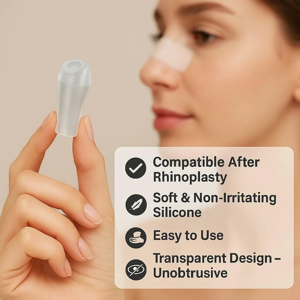 Nostril Retainer, podpórka do nozdrza po plastyce nosa, silikon medyczny, przezroczysty, wiele rozmiarów (9)