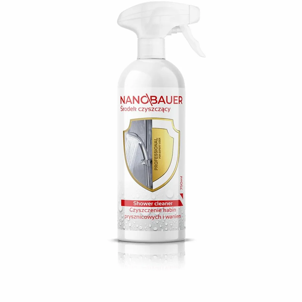 Supermocny i skuteczny środek czyszczący do kabin prysznicowych | NANOBAUER Shower Cleaner | Środek czyszczący do kabin prysznicowych do usuwania kamienia | Pojemność 750ml