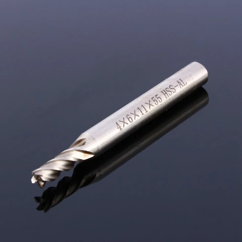 Frez końcowy z 4 rowkami, wiertło do frezowania z prętem prostym CNC HSS 4mm