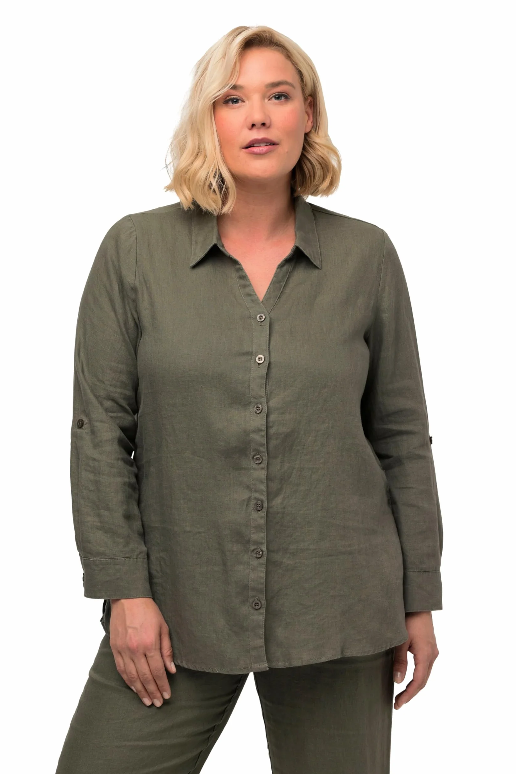 Ulla Popken bluzki Kobiety Leinenbluse