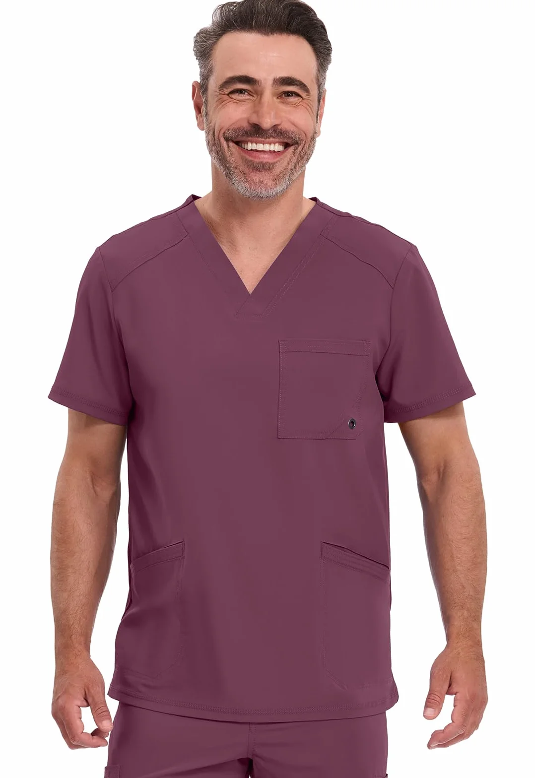 CHEROKEE Męski Scrub Top Plus Size Infinity Odzież medyczna Panele tylne z dzianiny prążkowanej Dekolt w serek CKE900A