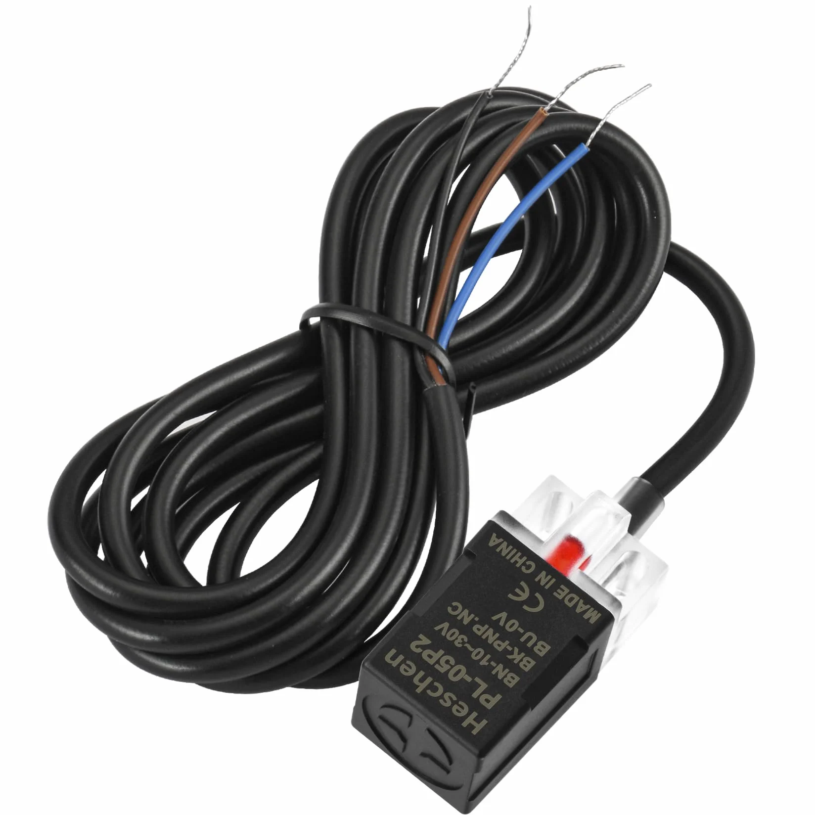 Heschen Kwadratowy czujnik zbliżeniowy indukcyjny przełącznik typ non-Shield PL-05P2 odległość detektora 5 mm 10-30 VDC 200 mA PNP normalnie zamknięty (NC) 3 przewody