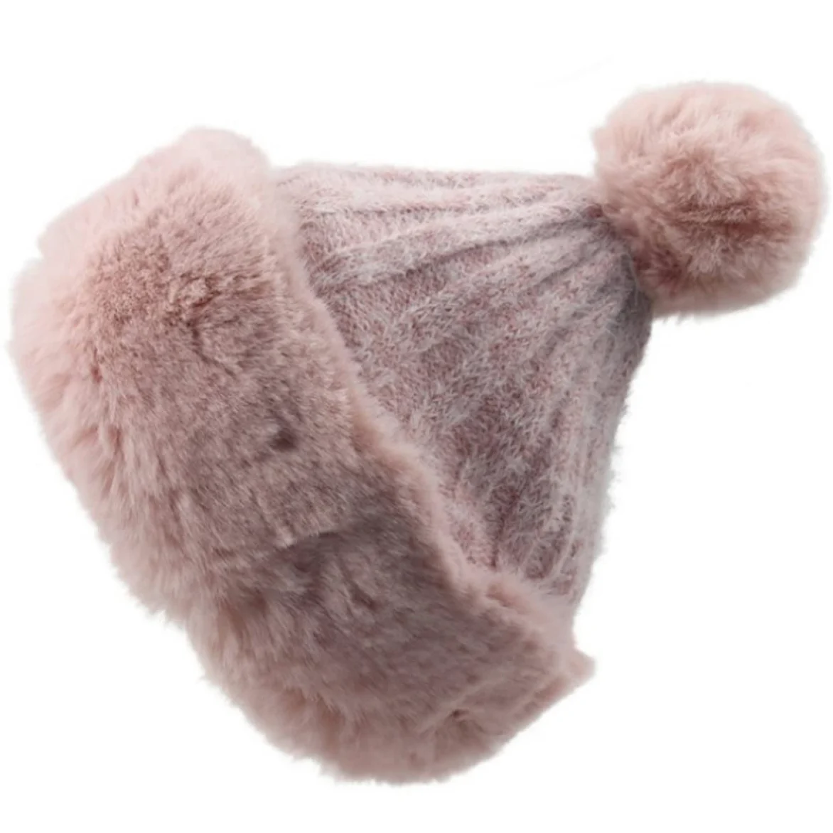 Czapka Beanie Czapka Zimowa Damska Czapka Beanie Retro Paski Fairy Warm Dzianinowa (różowa Jeden Rozmiar)