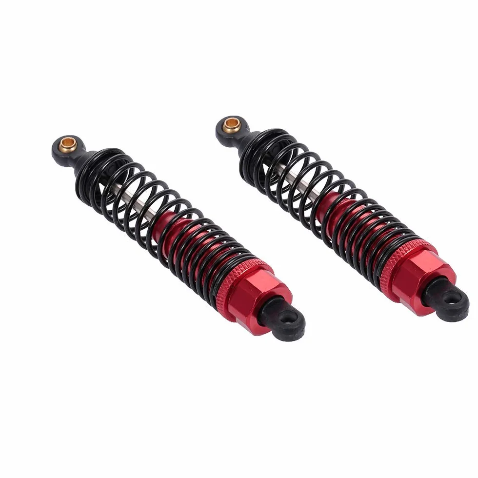 4-pak amortyzatorów przednich i tylnych z metalu z regulacją, 60 mm, 85 mm, 100 mm, 1/10 samochodziki RC, części do samochodów ciężarowych, Crawler typ Axial SCX10 TRX4 D90 (czerwień, 85 mm)