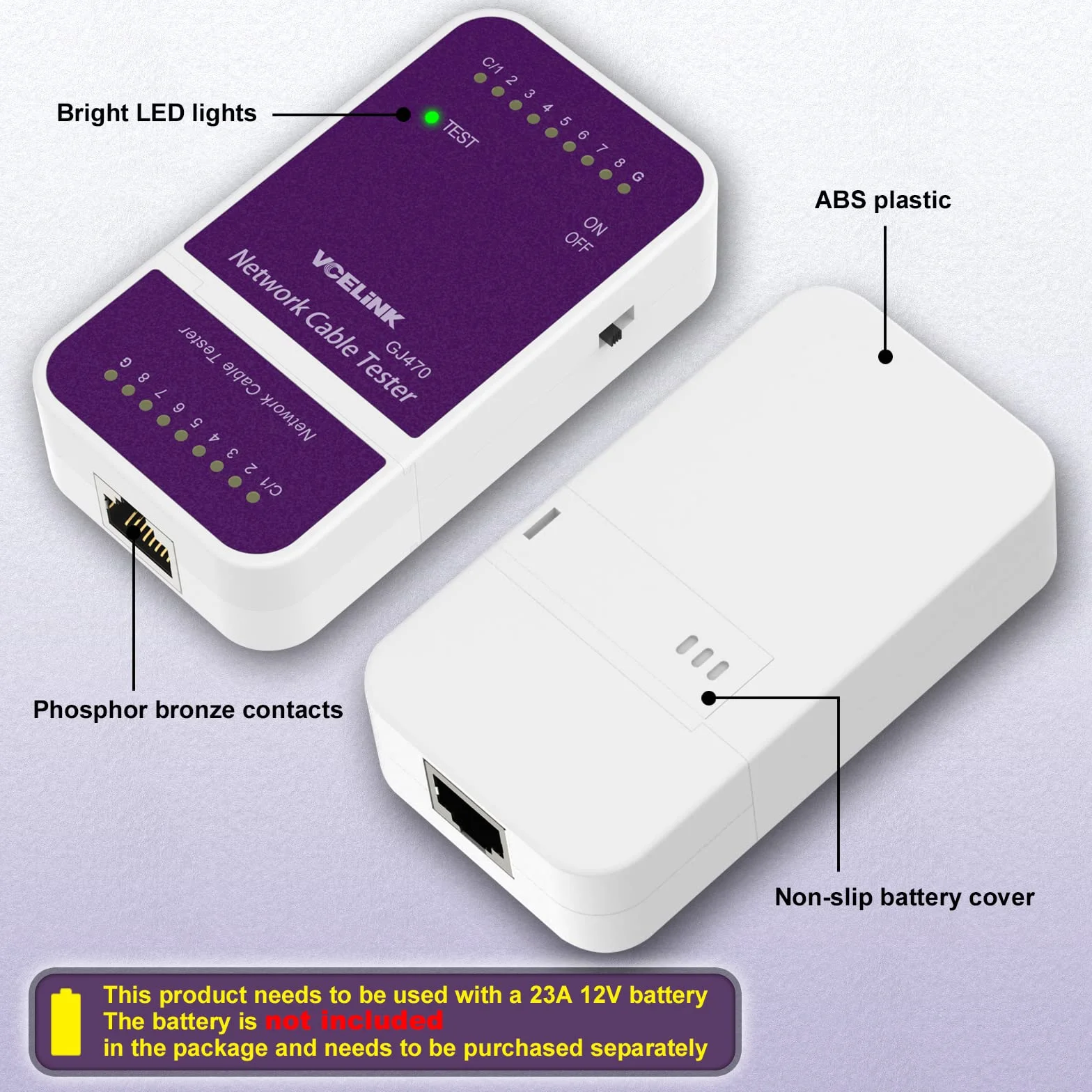 VCELINK Tester sieci, tester kabli, odłączany pilot sieciowy, tester Rj45 do kabli Cat8, Cat7, Cat6, Cat6a, Cat5, Cat5e, Cat5e