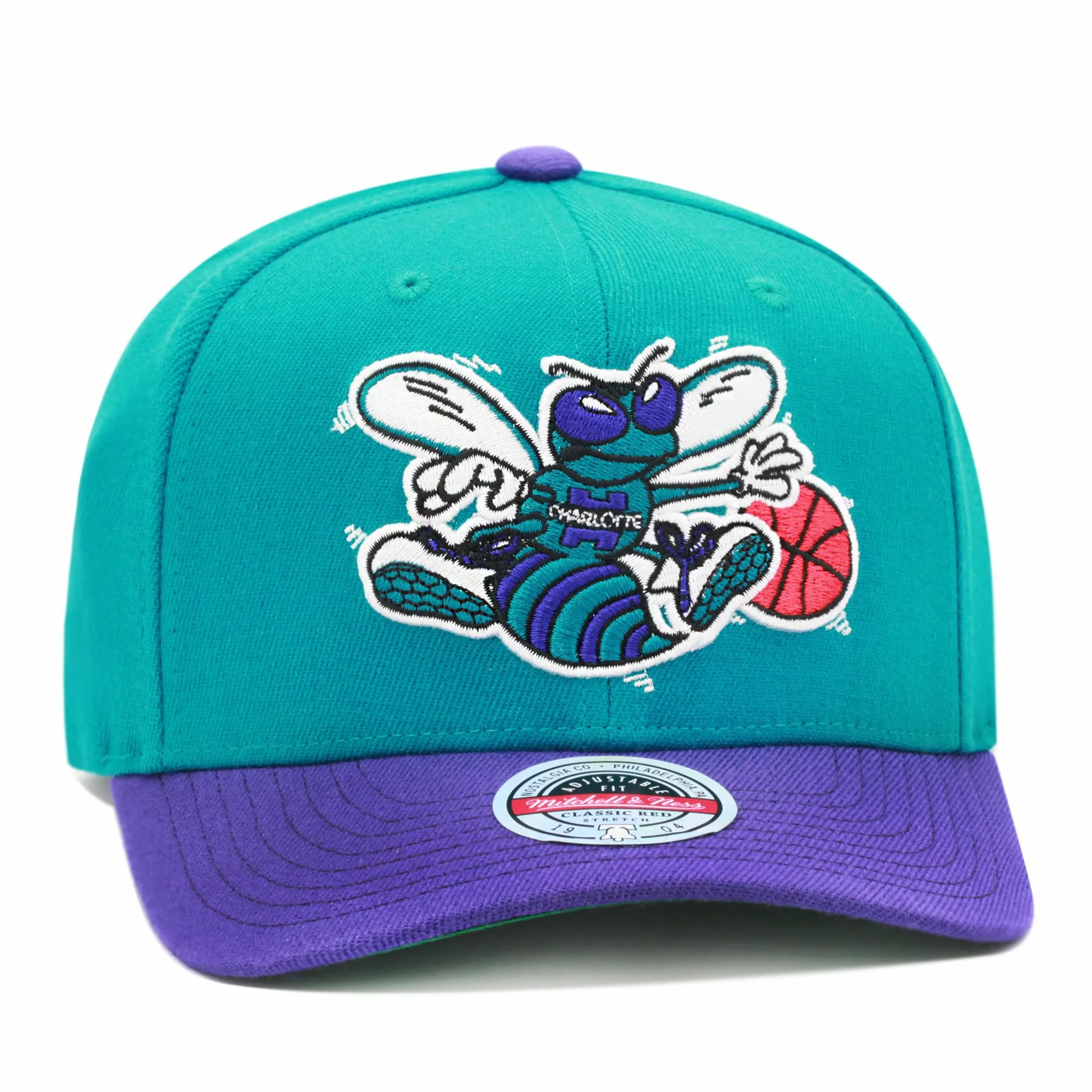 Mitchell & Ness Charlotte Hornets Team Two Tone Red Line Solid Flex Snapback Cap, turkusowy, rozmiar uniwersalny