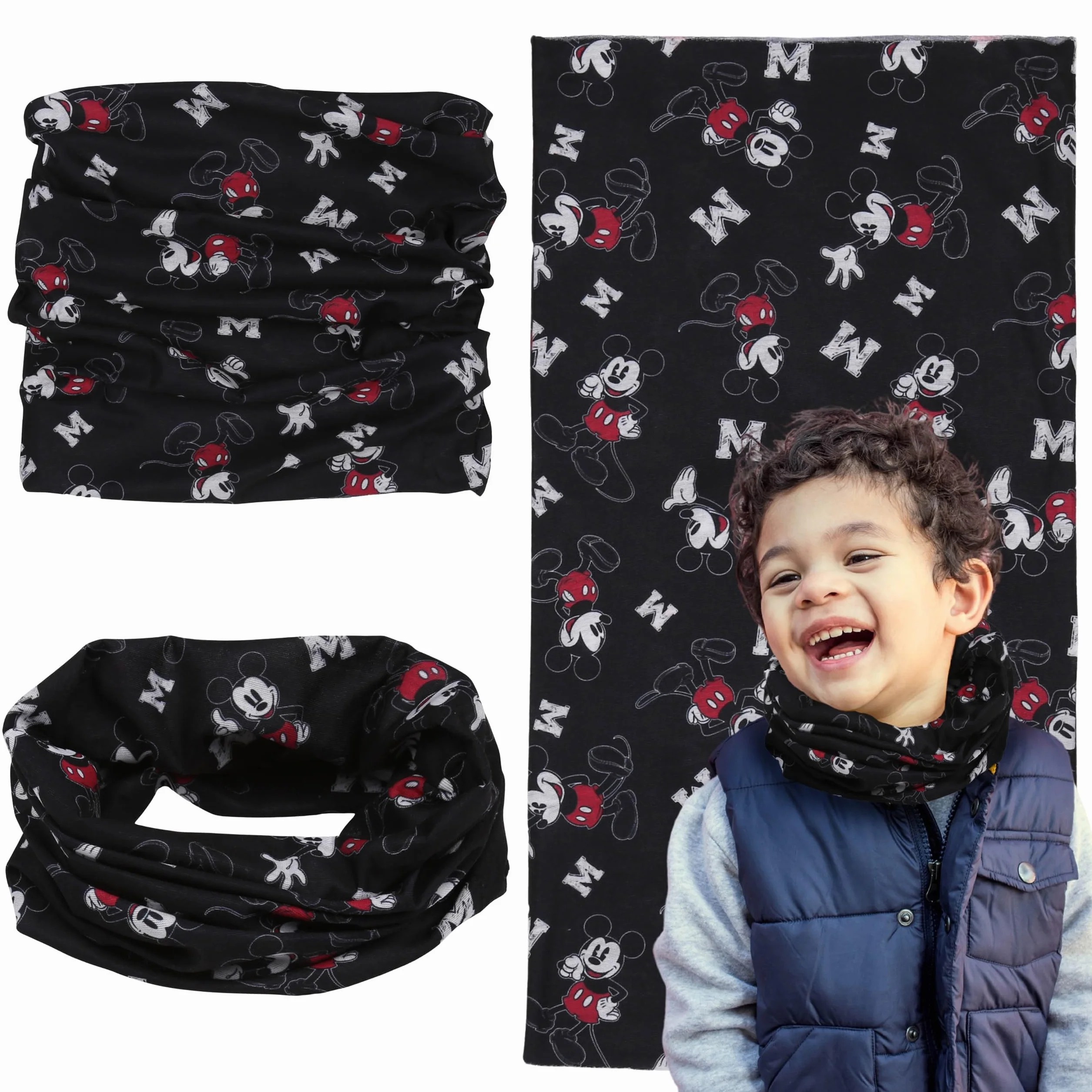 DISNEY Myszka Mickey Szalik typu komin, apaszka dla dzieci, chustka