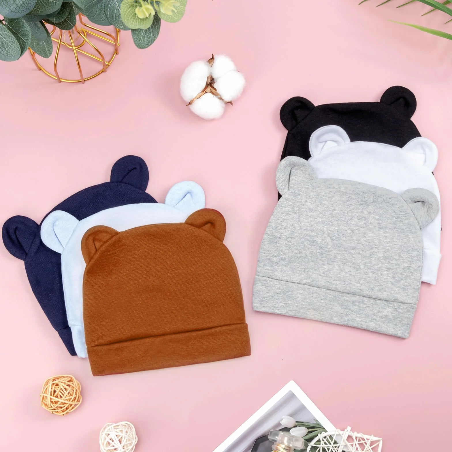 DRESHOW 6 Sztuk Czapka dla Niemowląt Noworodek Maluch Miękka Urocza Dzianinowa Czapka Czapki Szpitalne dla Chłopców Niemowląt Czapka Beanie