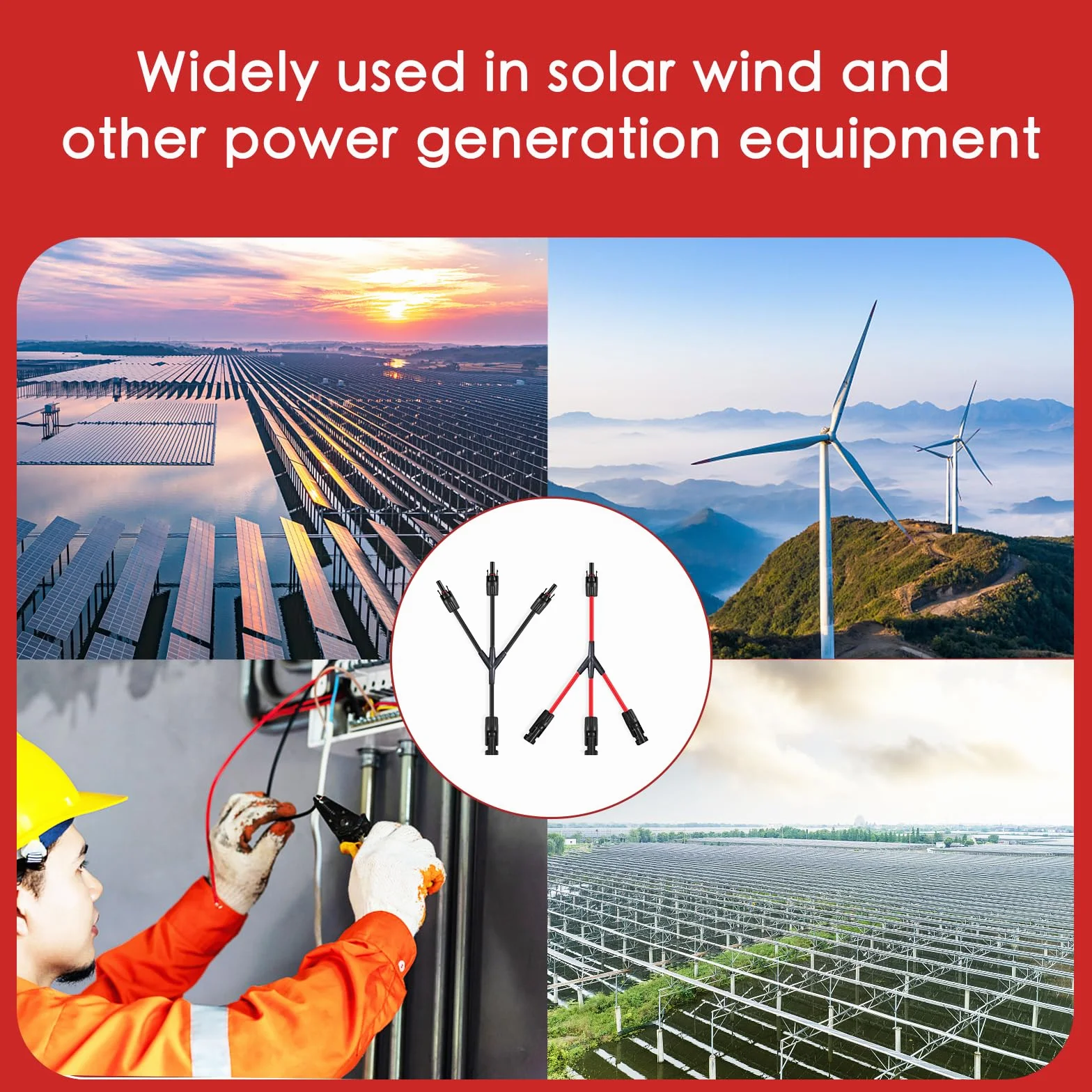 Wtyczka solarna rozgałęźnik Y adapter równoległy 3 na 1, kabel modułu solarnego, rozdzielacz wtyczek fotowoltaicznych