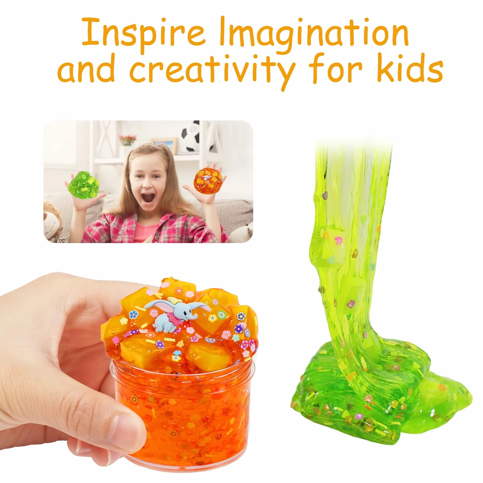 Ainiv Zestaw 6 sztuk Clear Slime, kolorowy, puszysty szlam dla dzieci, prezent na imprezę dla dzieci, urodziny, Wielkanoc, Boże Narodzenie, Nowy Rok, prezent dla dziewcząt i chłopców w wieku 6, 7, 8,