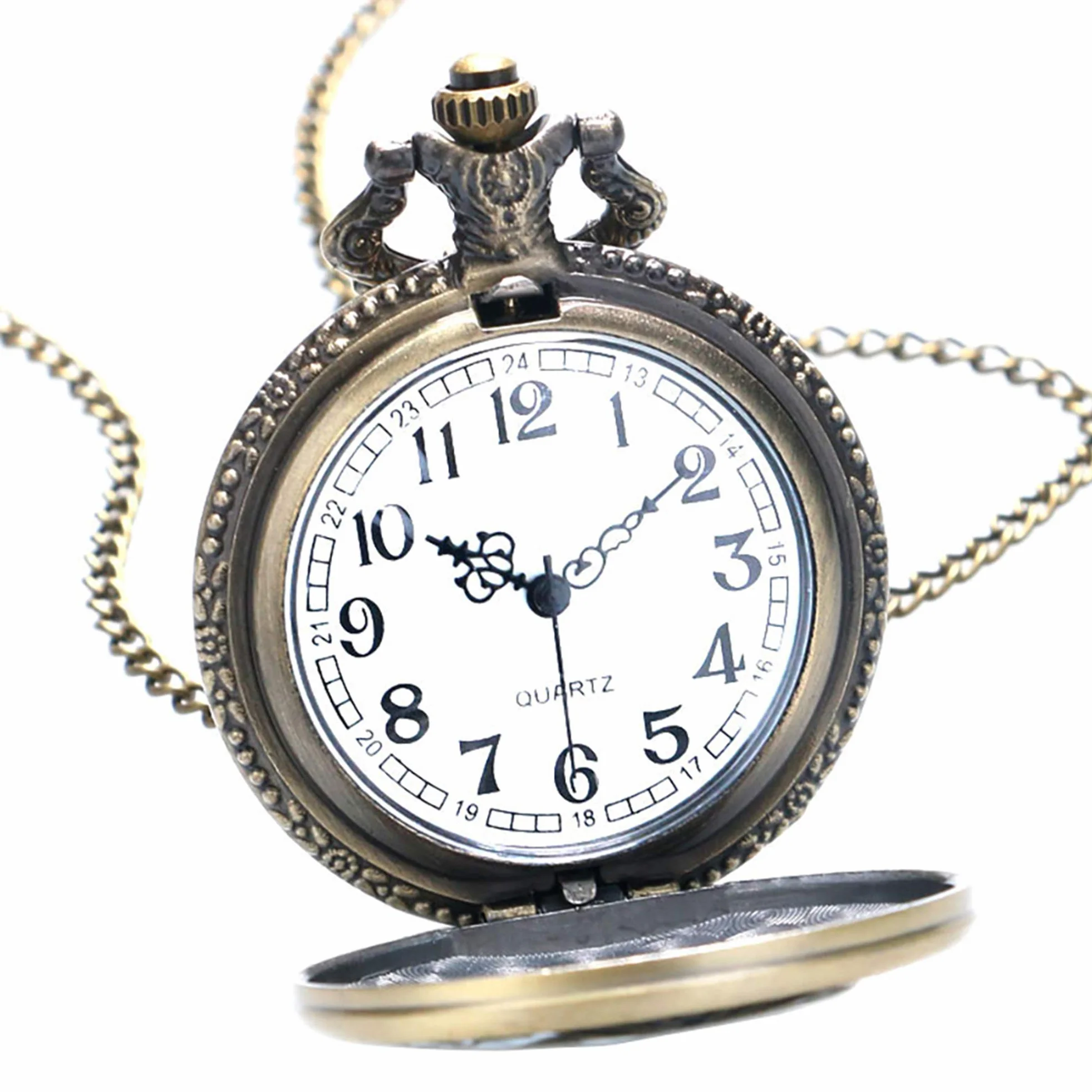 Męski zegarek kieszonkowy Vintage brąz Steampunk