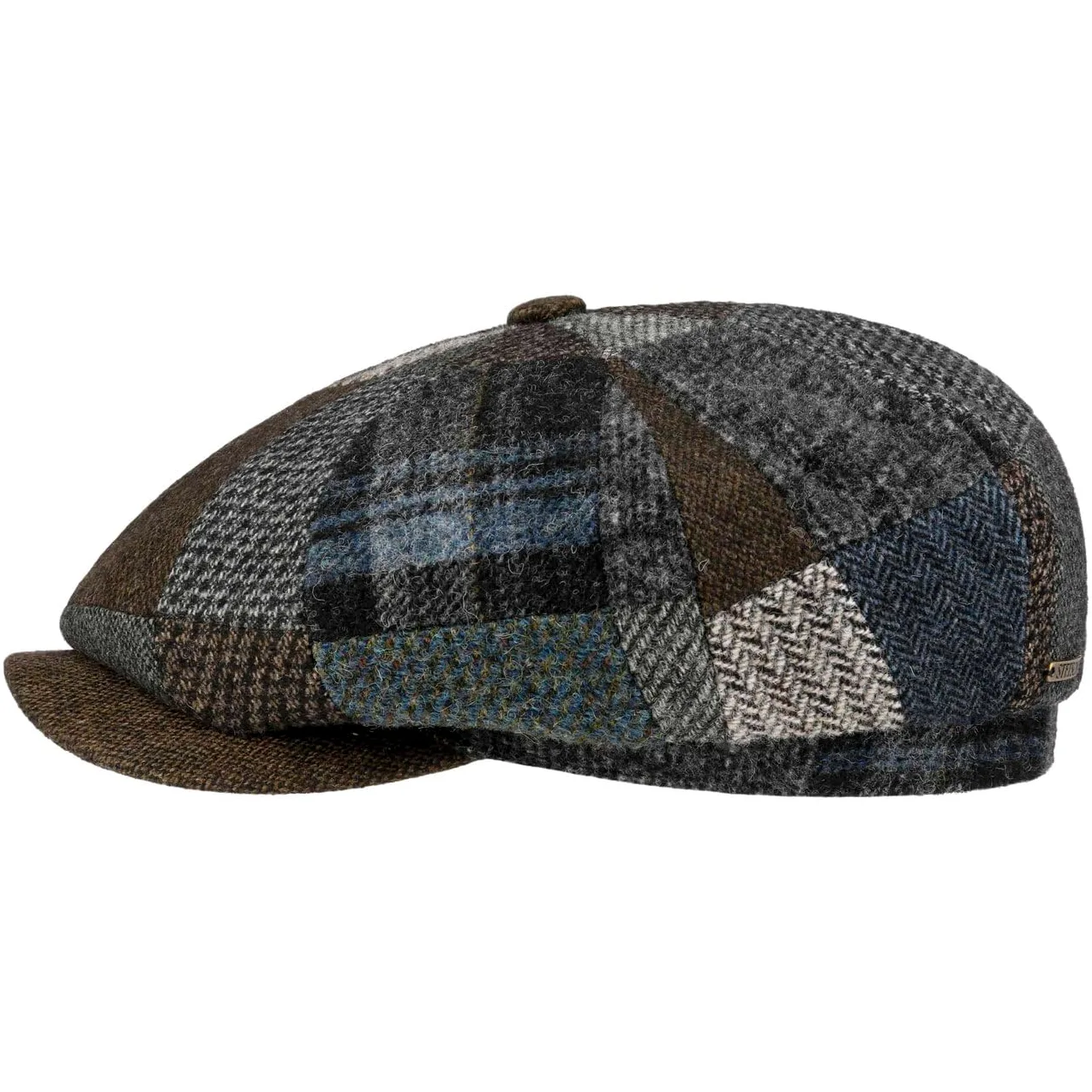 Stetson Męska czapka Hatteras Viscott Patchwork - Made in The EU Gavroche z Visiere, Visiere jesień-zima