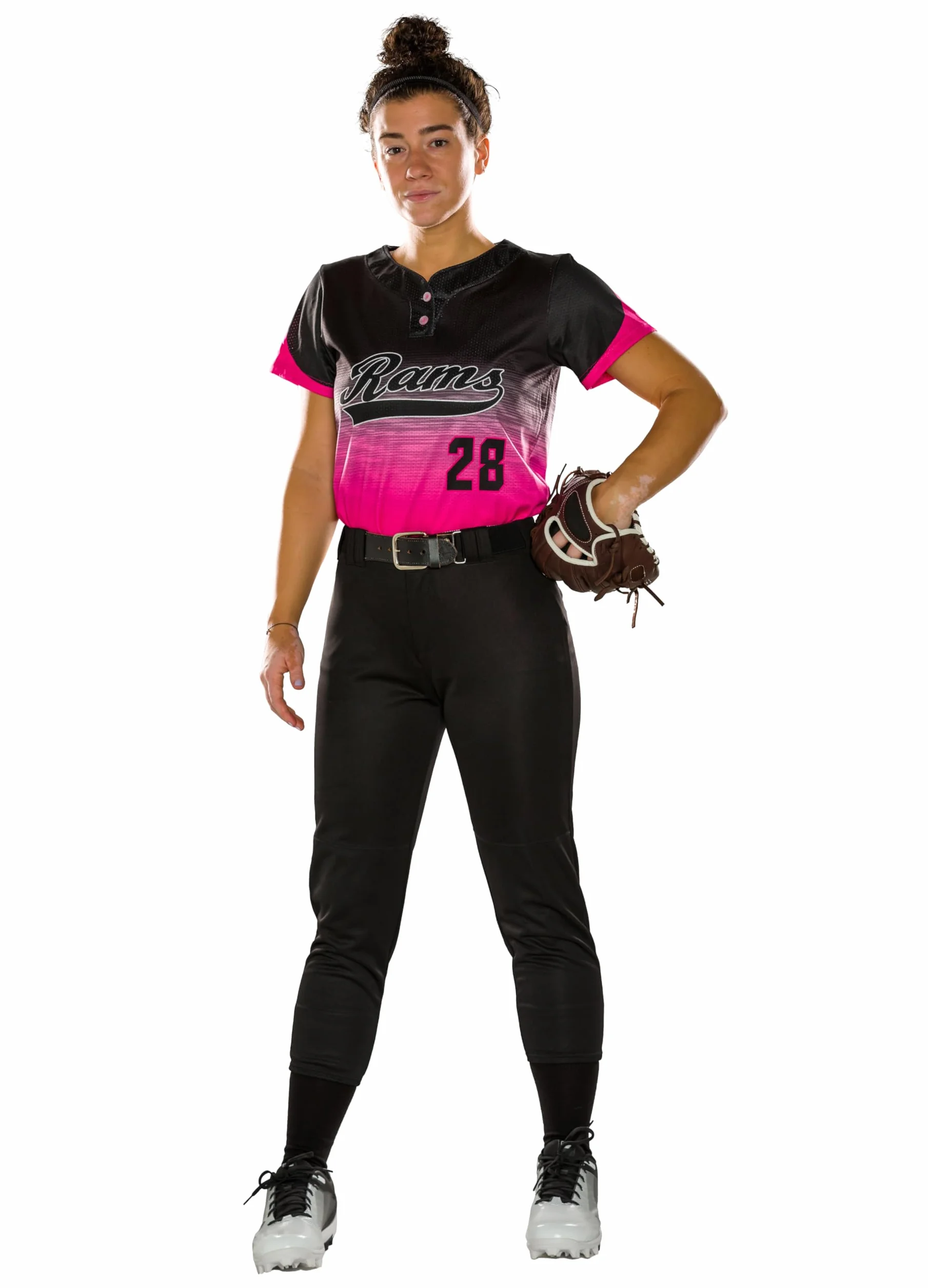 Alleson Athletic Damskie spodnie Fastpitch/Softball Belt Loop - elastyczna, odprowadzająca wilgoć tkanina i krój w profesjonalnym stylu