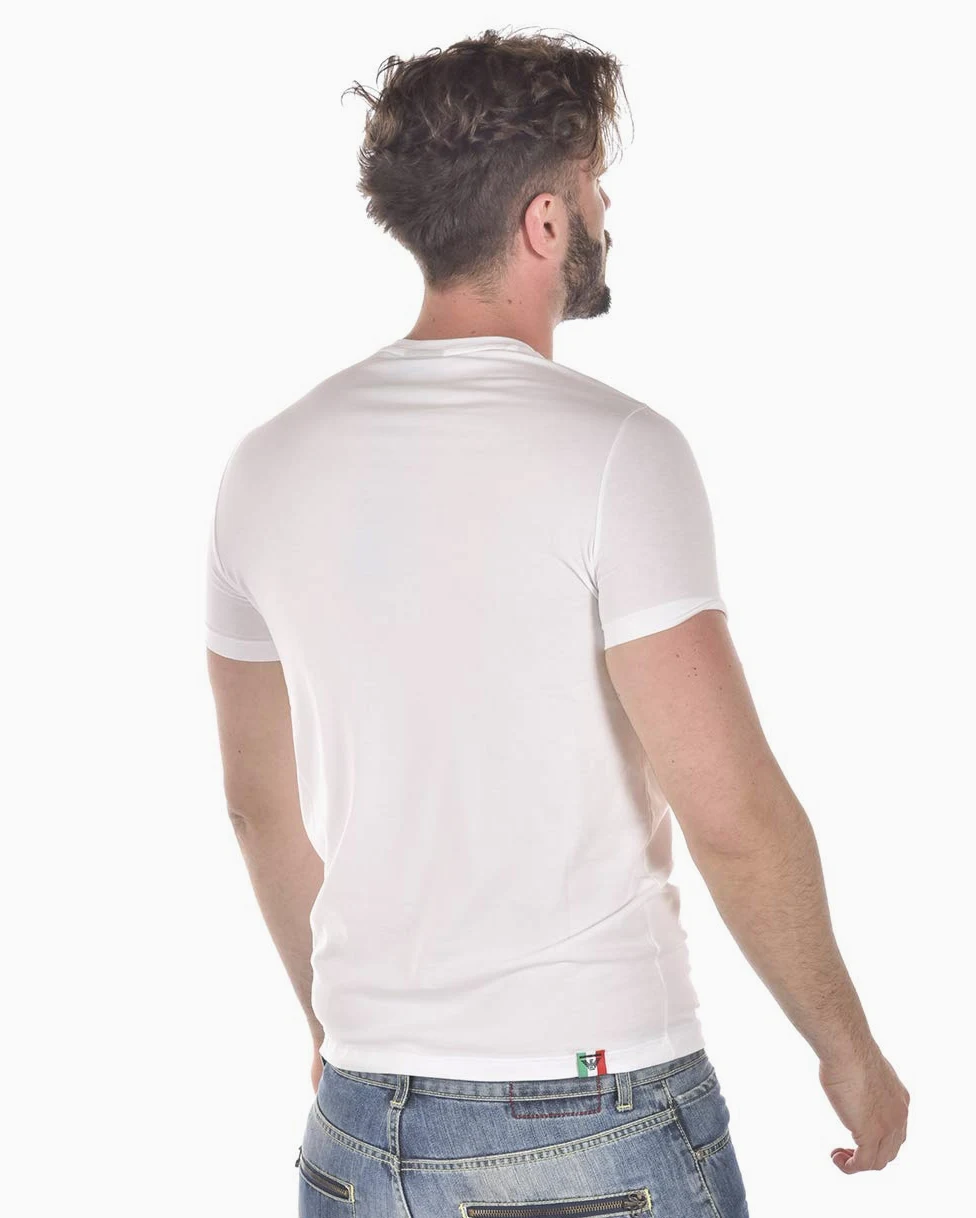 Emporio Armani T-Shirt Logo, Męskie T90, Biały, M