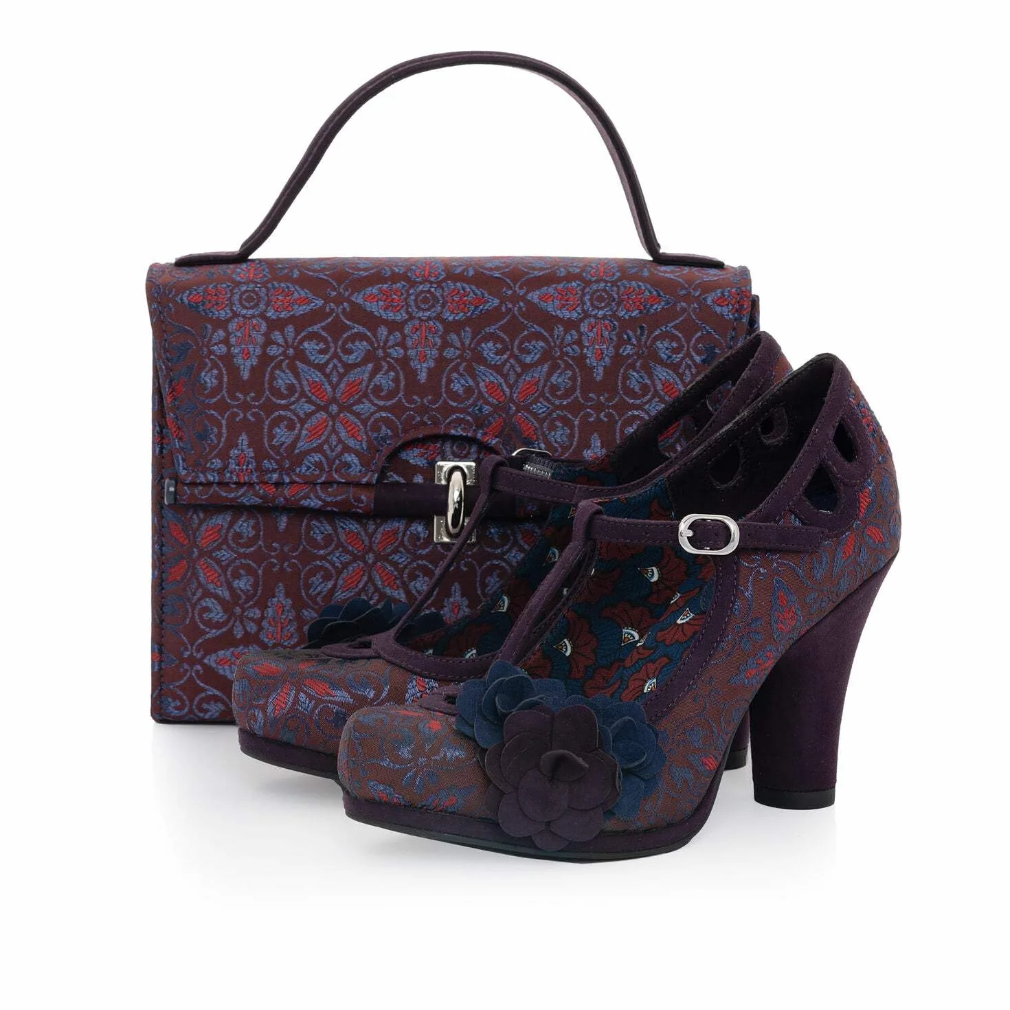 Ruby Shoo Damskie buty Valerie Orange T-Bar z platformą