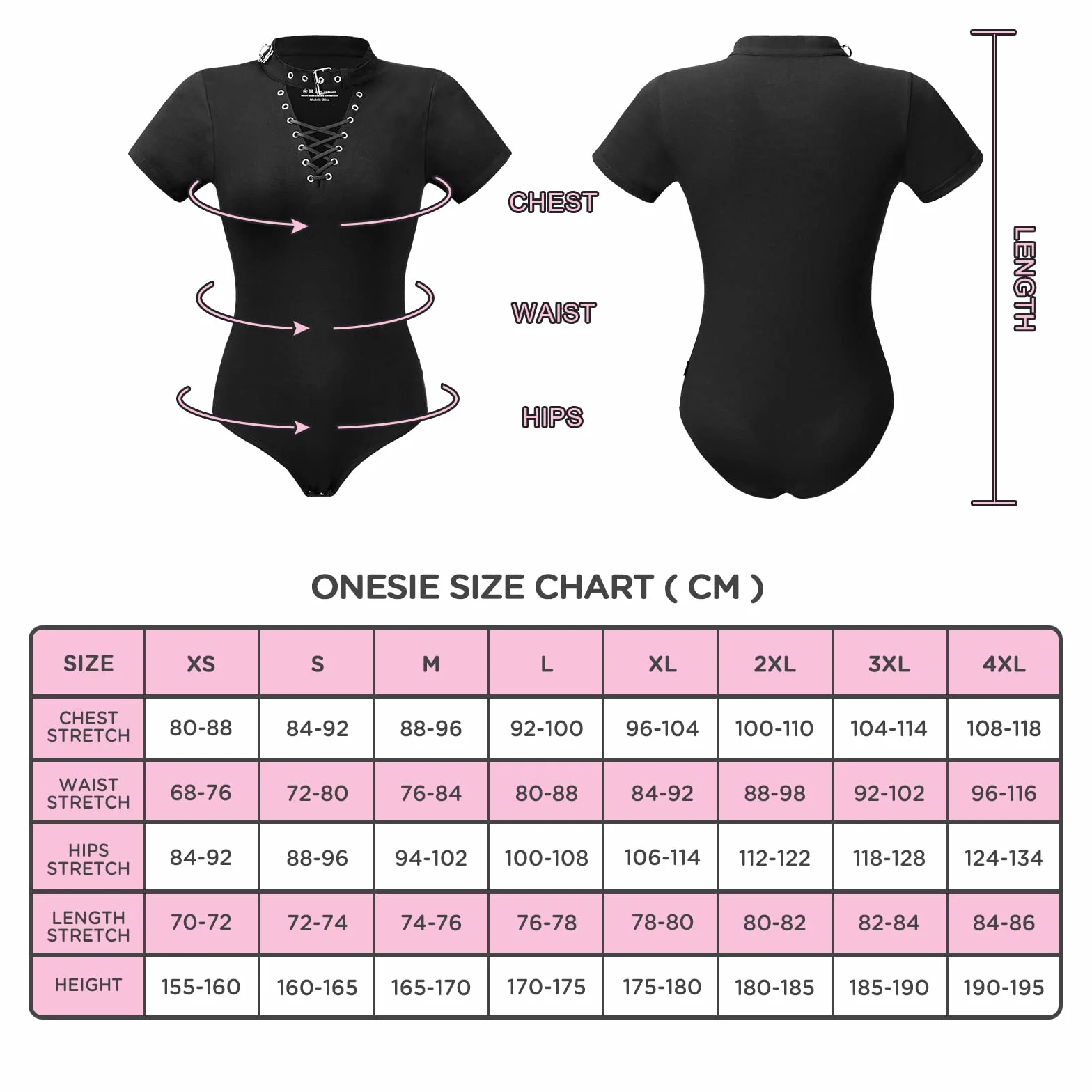 LittleForBig Bawełniany śpioszki Onesie Piżama Bodysuit-Goth Tease Onesie