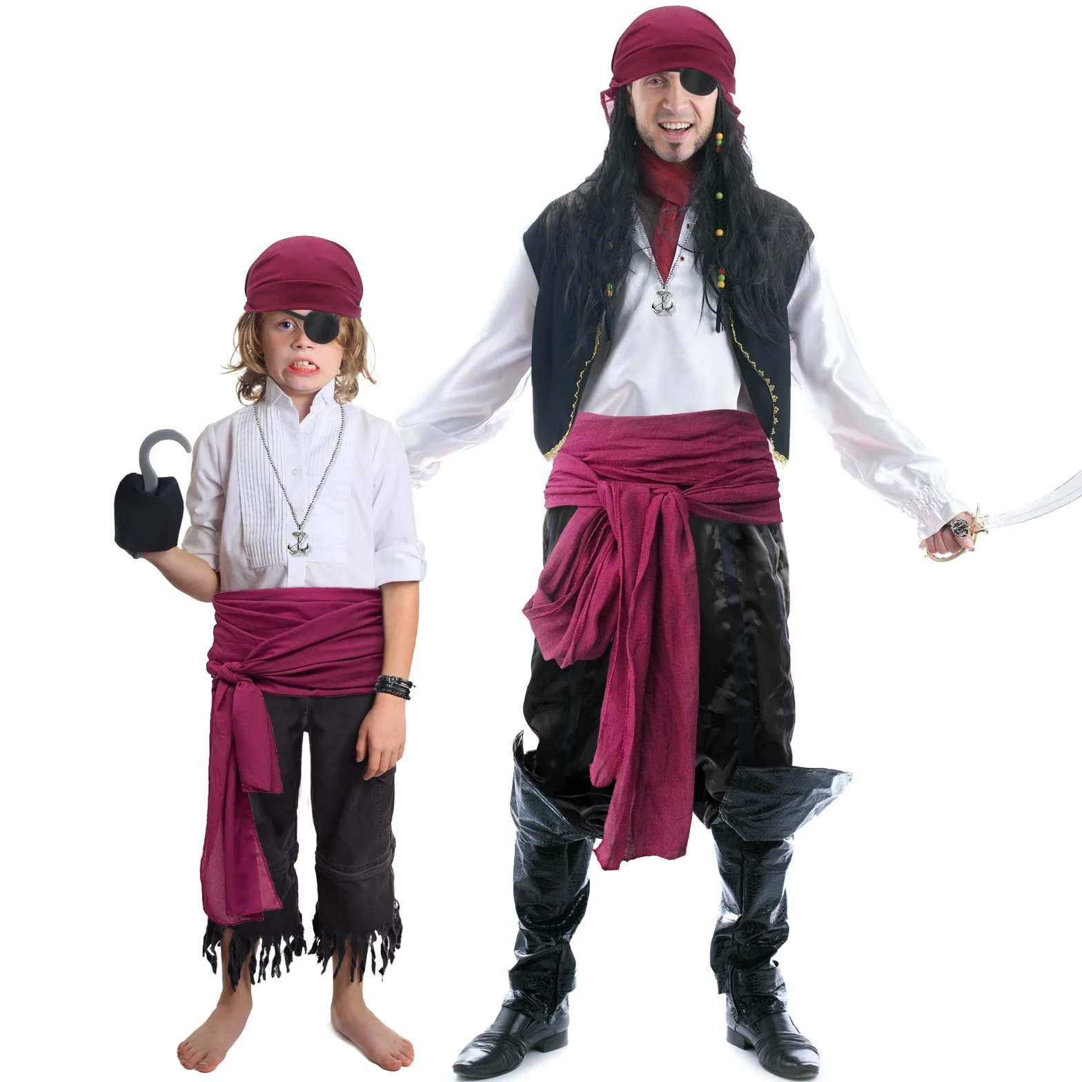 Pirat akcesoria kostiumu bandana opaska naszyjnik kolczyki pierścionek bransoletka Halloween karnawał cosplay