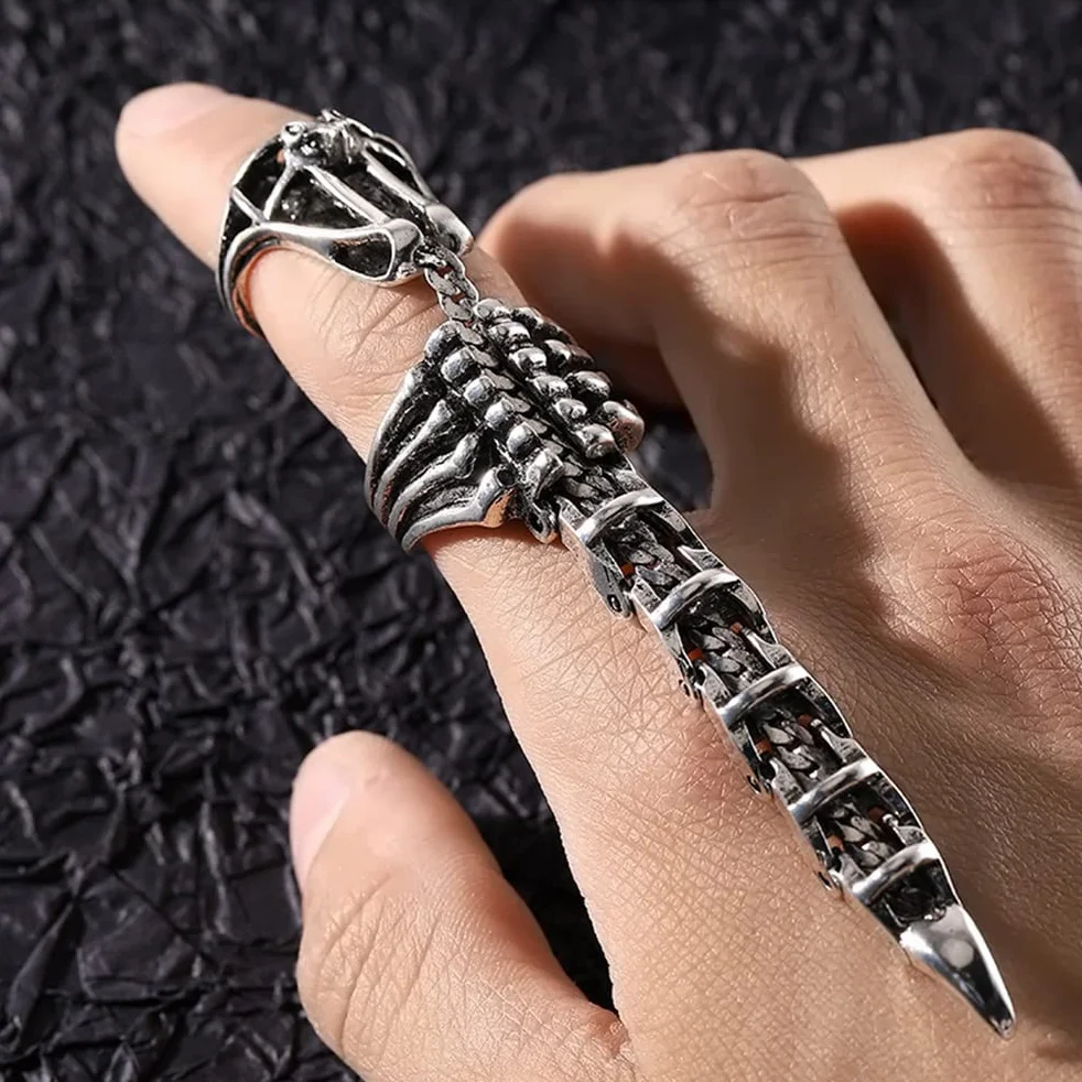 Pierścień Skorpiona Pierścień Palec Wspólny Knudillo Regulowany Otwarty Pierścień Pełny Palec Pierścionki Cosplay Halloween Pierścień Scorpion Ogon