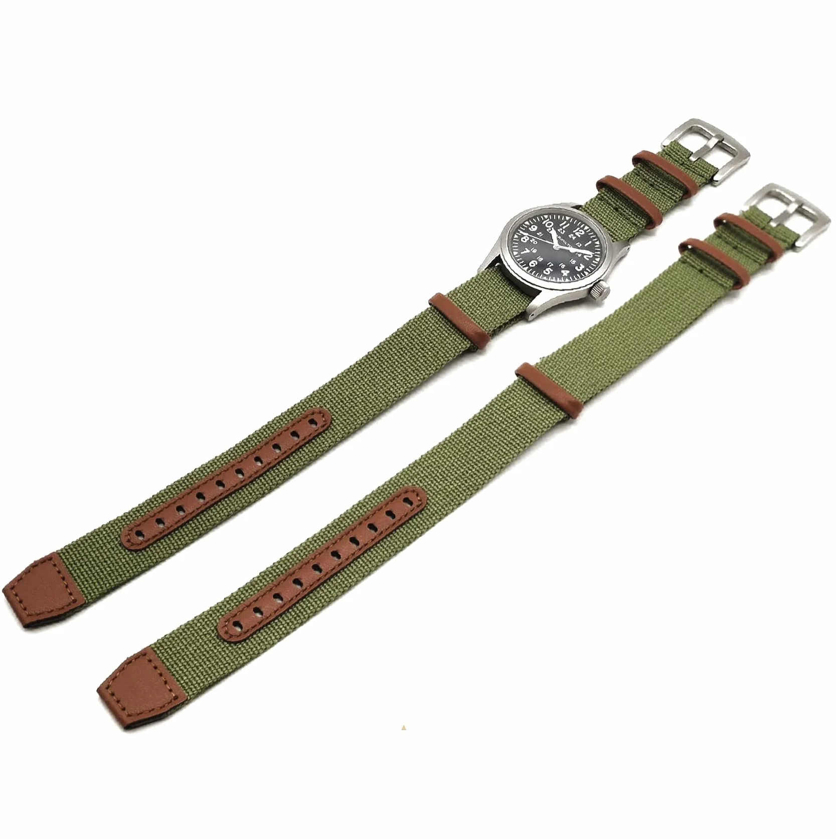 Pasek do zegarka Nato G10 khaki field kompatybilny z Hamilton wojskowy skórzany nylon 20 22 mm zielony czarny piaskowy niebieski szary vintage