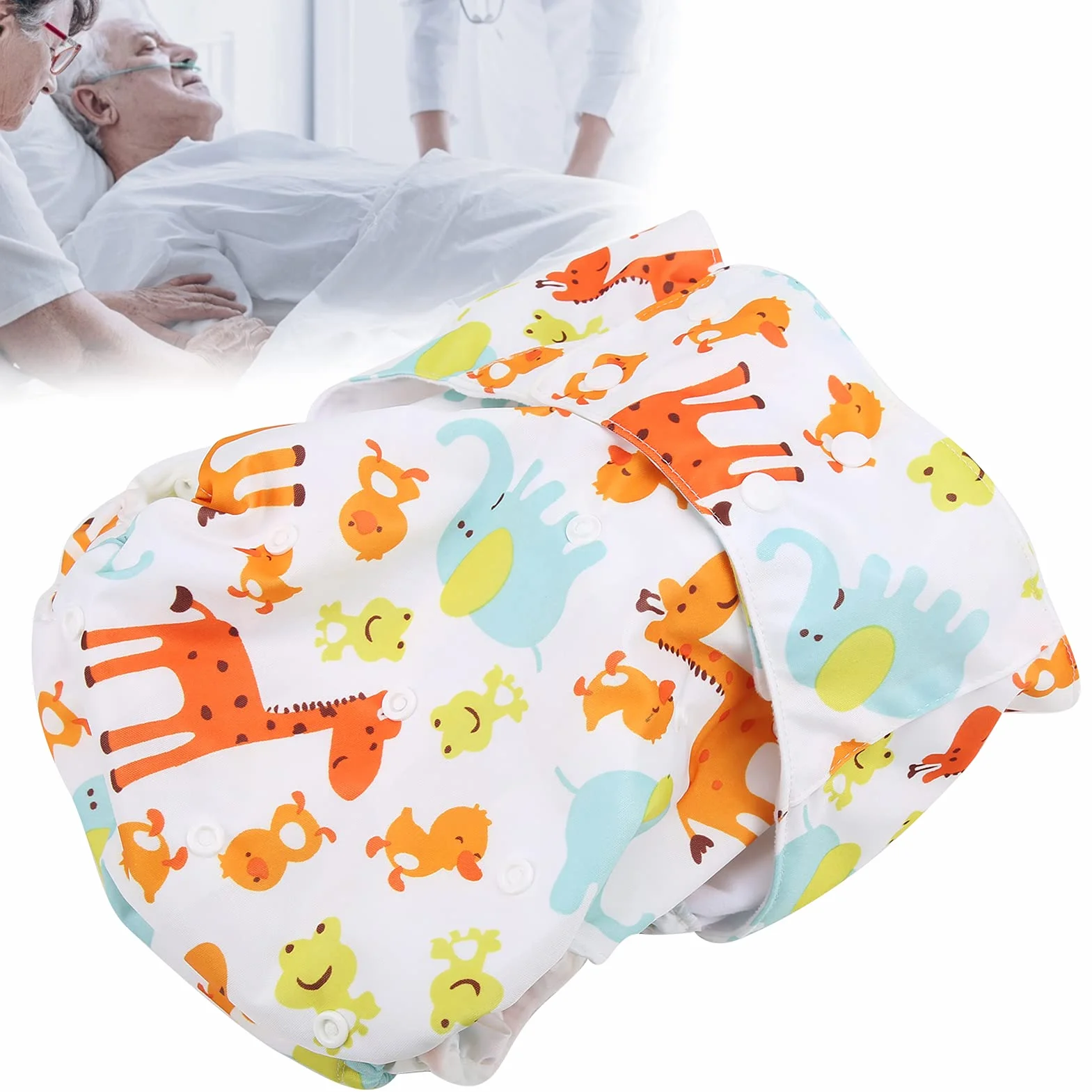 Pieluchy Kieszonkowe dla Dorosłych, Regulowane, Szczelne Pieluchy Wielokrotnego Użytku, Super Chłonne Pieluchy dla Osób w Podeszłym Wieku z Nietrzymaniem Moczu(A51)