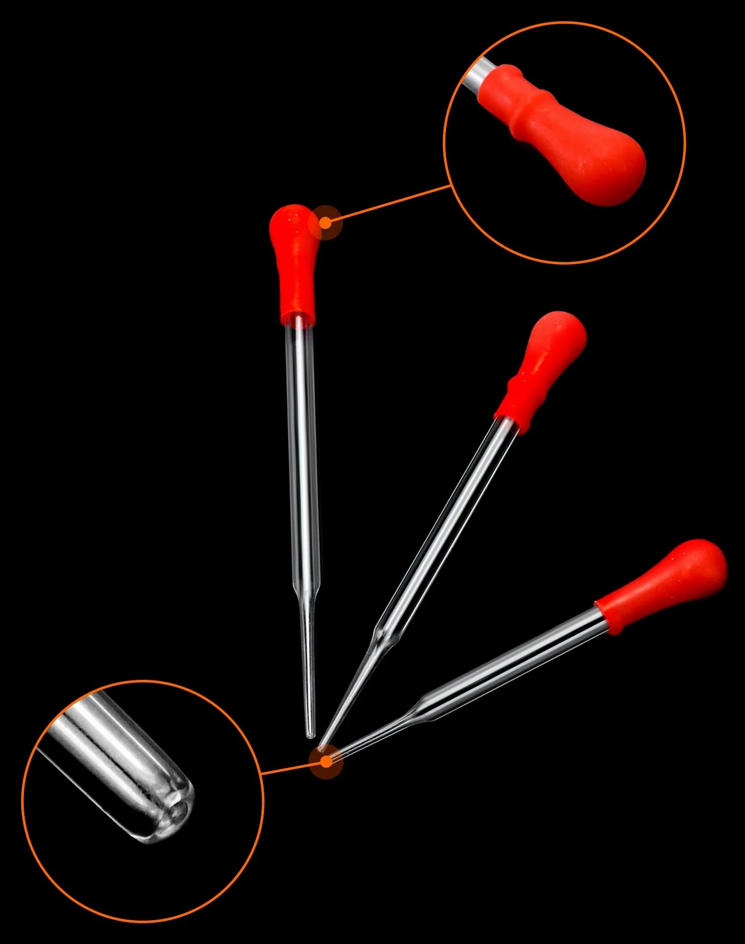QWORK® 4 szt. Szklany cylinder z podziałką, 5 ml/10 ml/50 ml/100 ml, z 3 szt. szklanych pipet, 2 szt. Szczotka do probówek, 1 szt. Szklany pręt do mieszania