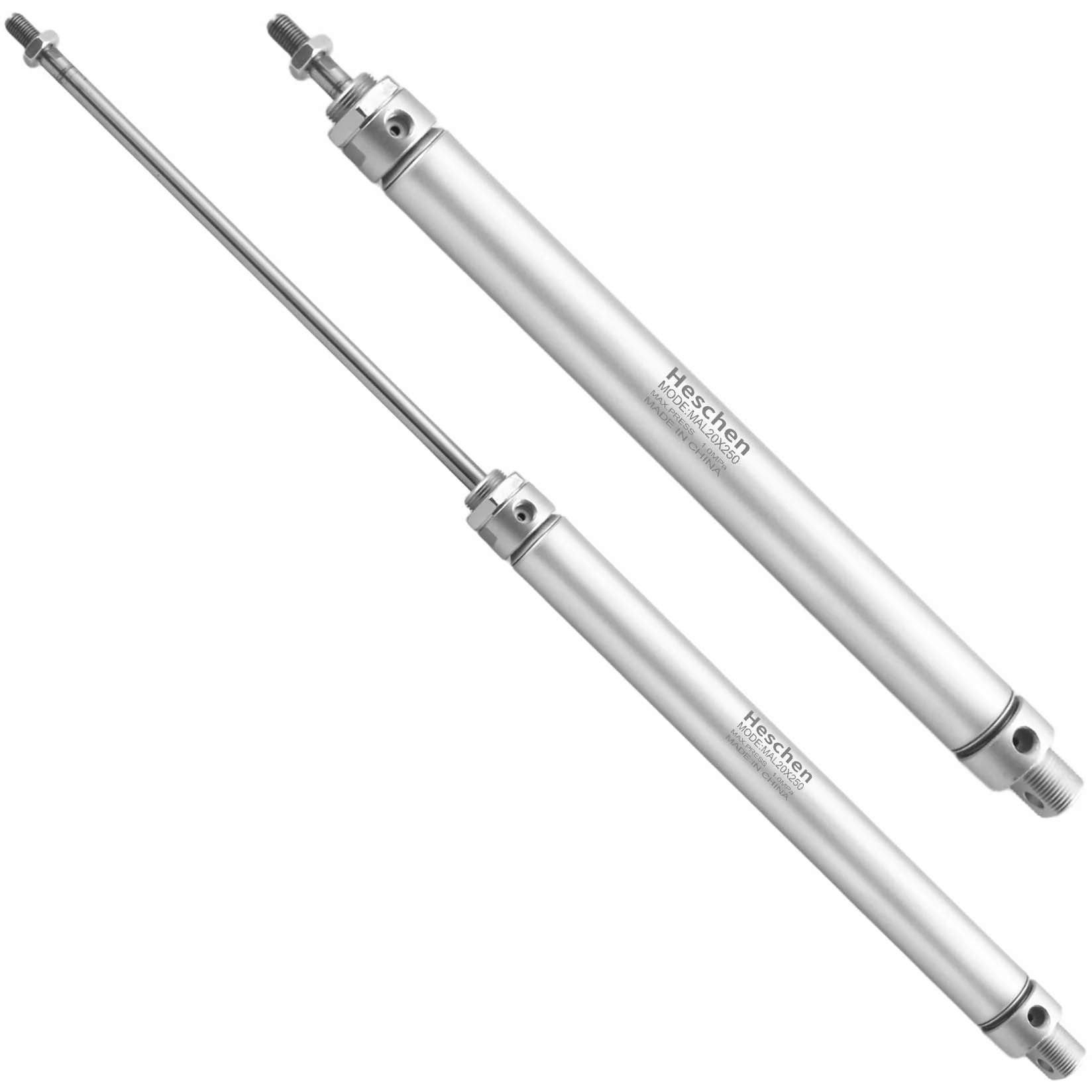 Heschen Pneumatyczny smukły cylinder powietrza, MAL 25-250, port PT1/8 cala, otwór 25 mm, skok 250 mm, podwójne działanie