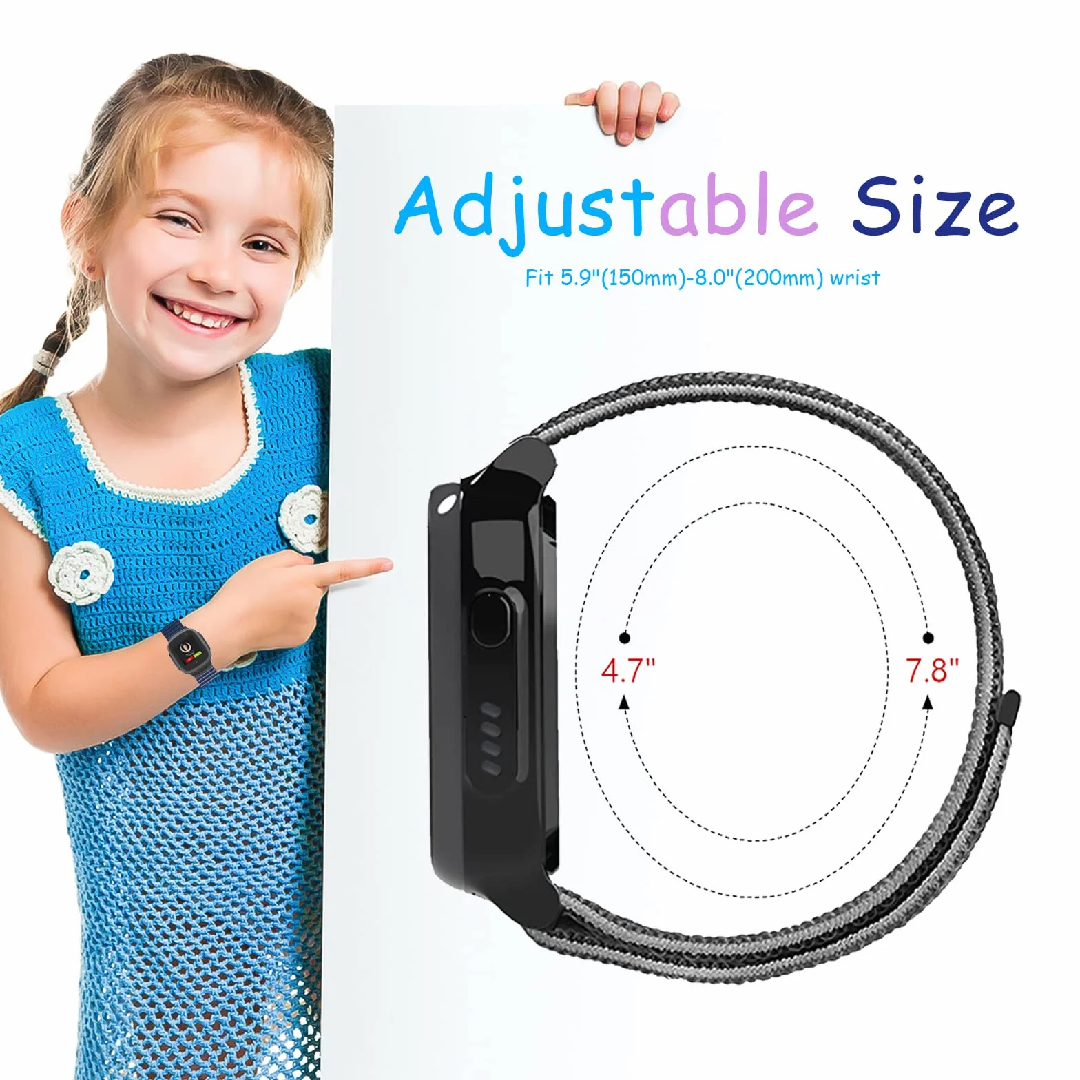 Xplora X5 Nylonowa bransoletka kompatybilna z Xplora Kids Smartwatch, regulowana, zamienna