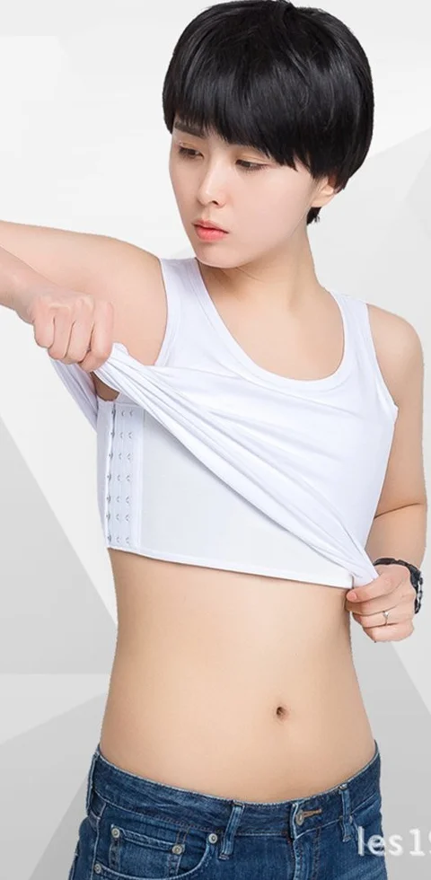 BaronHong Bawełna 3 rzędy haczyków segregator piersiowy tank top bielizna dla Tomboy Trans Lesbian
