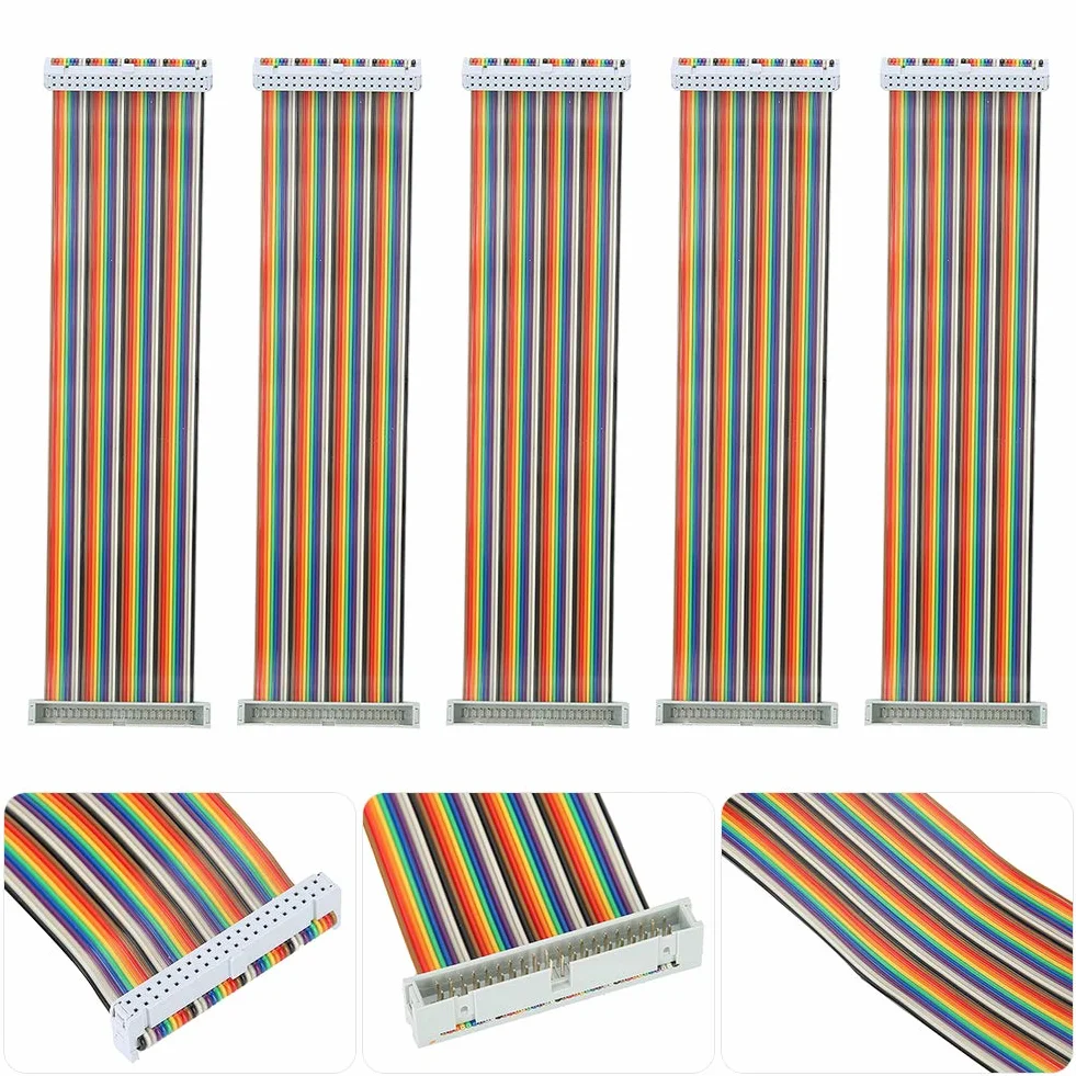 5 sztuk Kabel GPIO, męski na żeński 40-pinowy płaski kabel taśmowy, do (7,9 cala)(Mężczyzna na kobietę)