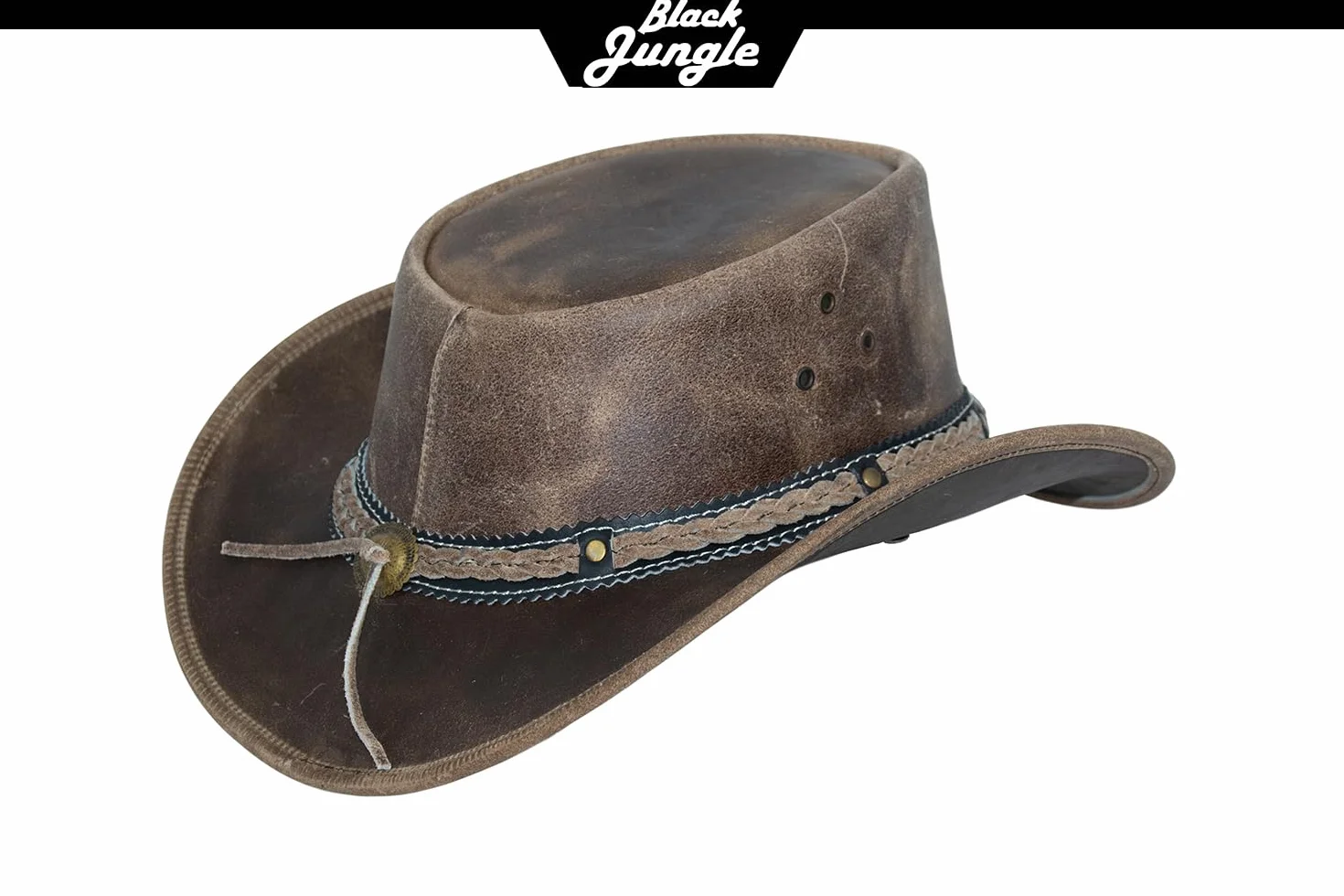 Black Jungle ARAMAC skórzany kapelusz kowbojski kapelusz australijski