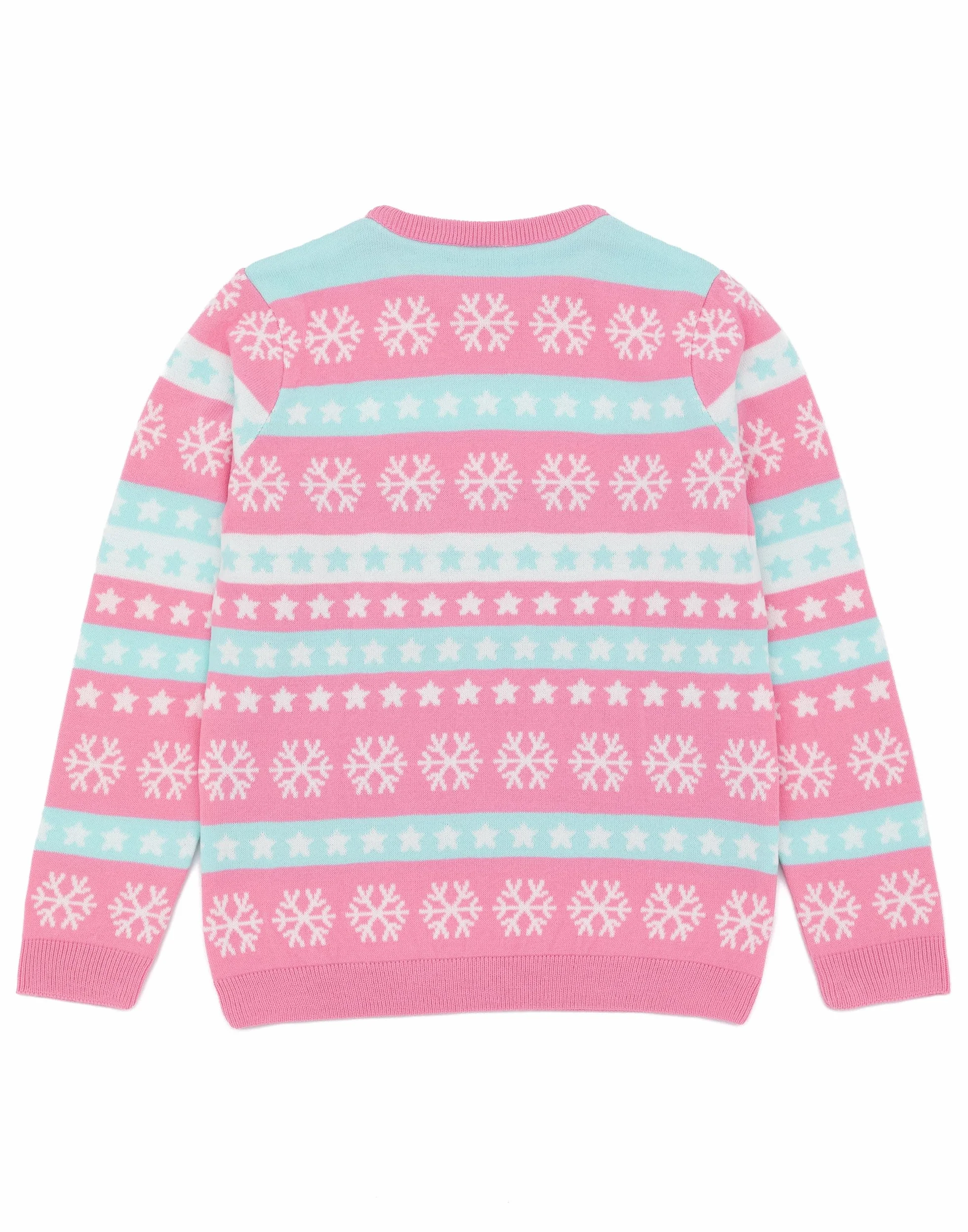 Pusheen Różowy sweter bożonarodzeniowy z dzianiny dla dziewczynek | świąteczny sweter - uroczo przytulny | stylowa odzież bożonarodzeniowa The Cat | świąteczna bluza z motywem kota