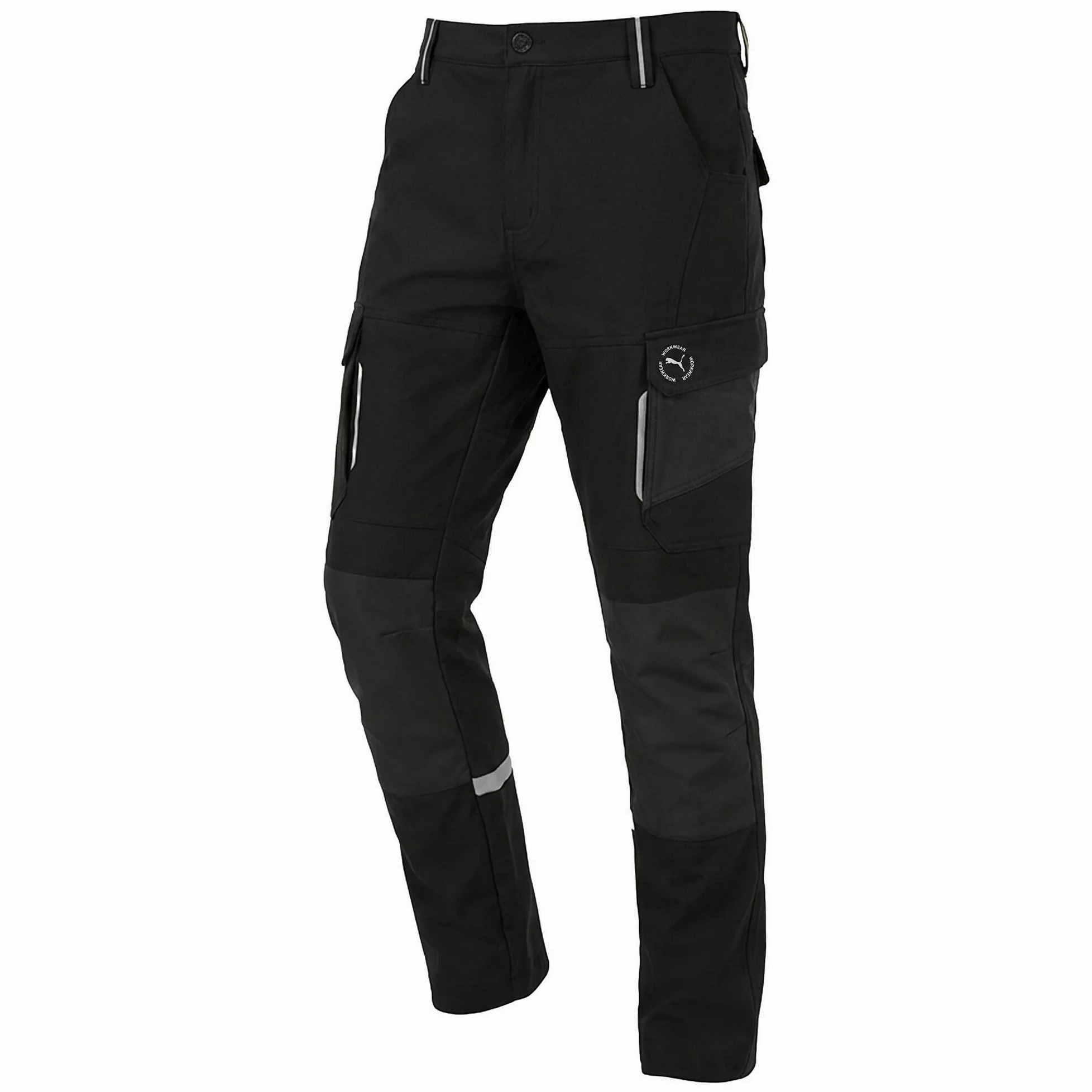 PUMA Workwear męskie spodnie robocze – z 4-kierunkowym stretchem – wytrzymałe spodnie ze wzmocnionym obszarem kolan i gumowym ściągaczem w pasie – podwyższona część pleców – spodnie z przedłużonym
