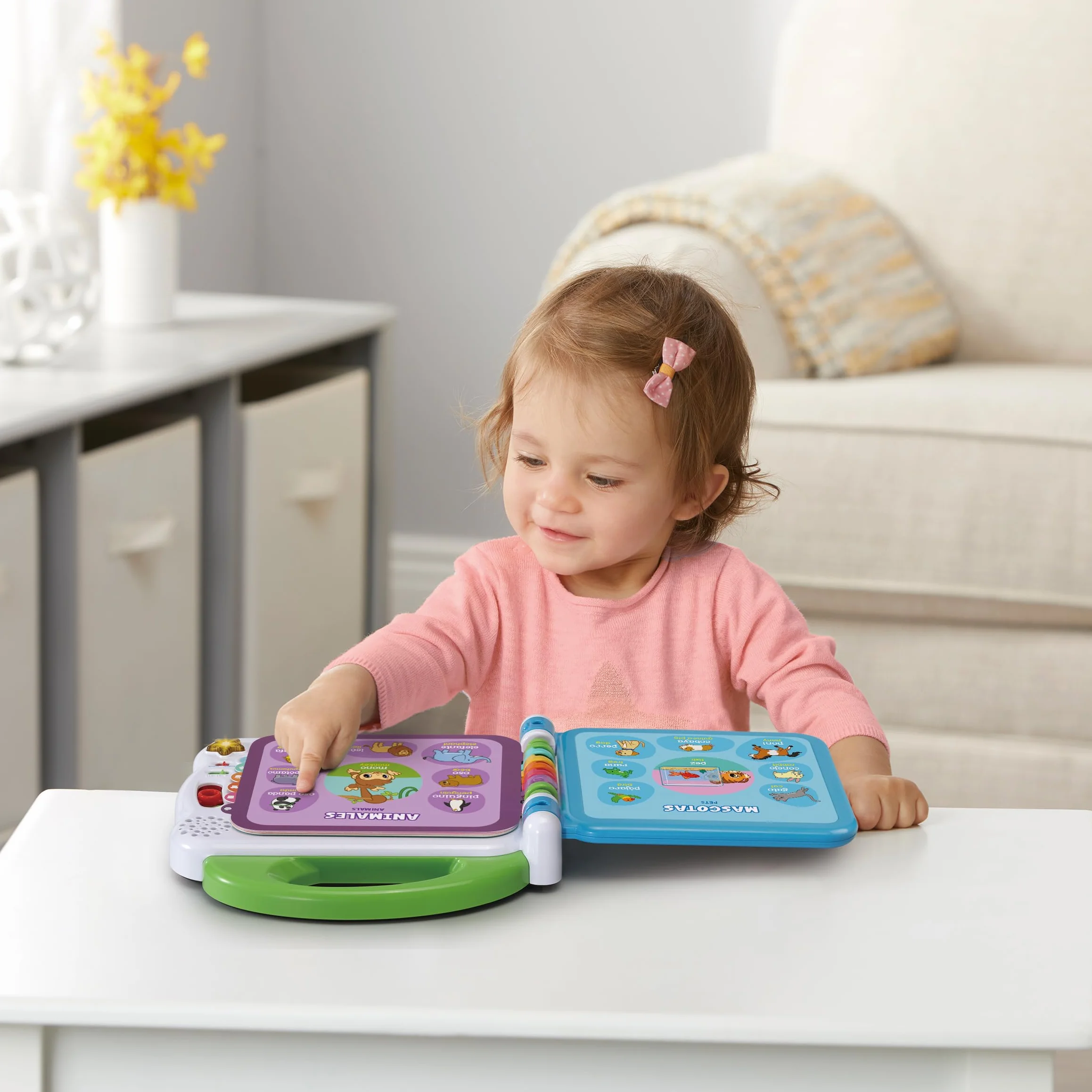 VTech - Moje pierwsze 100 słów dwujęzyczny, interaktywna książka edukacyjna hiszpańsko-angielska, zabawka dla dzieci +1,5 lat, wersja ESP