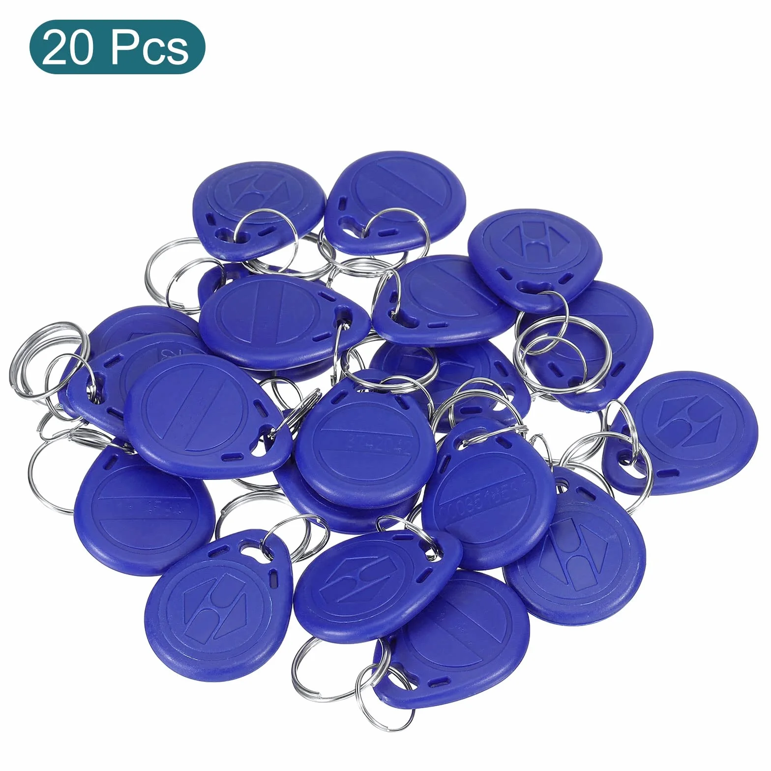 sourcing map 20 Pack ID karta brelok do kluczy RFID 125 kHz do zapisu Tag Token niebieski