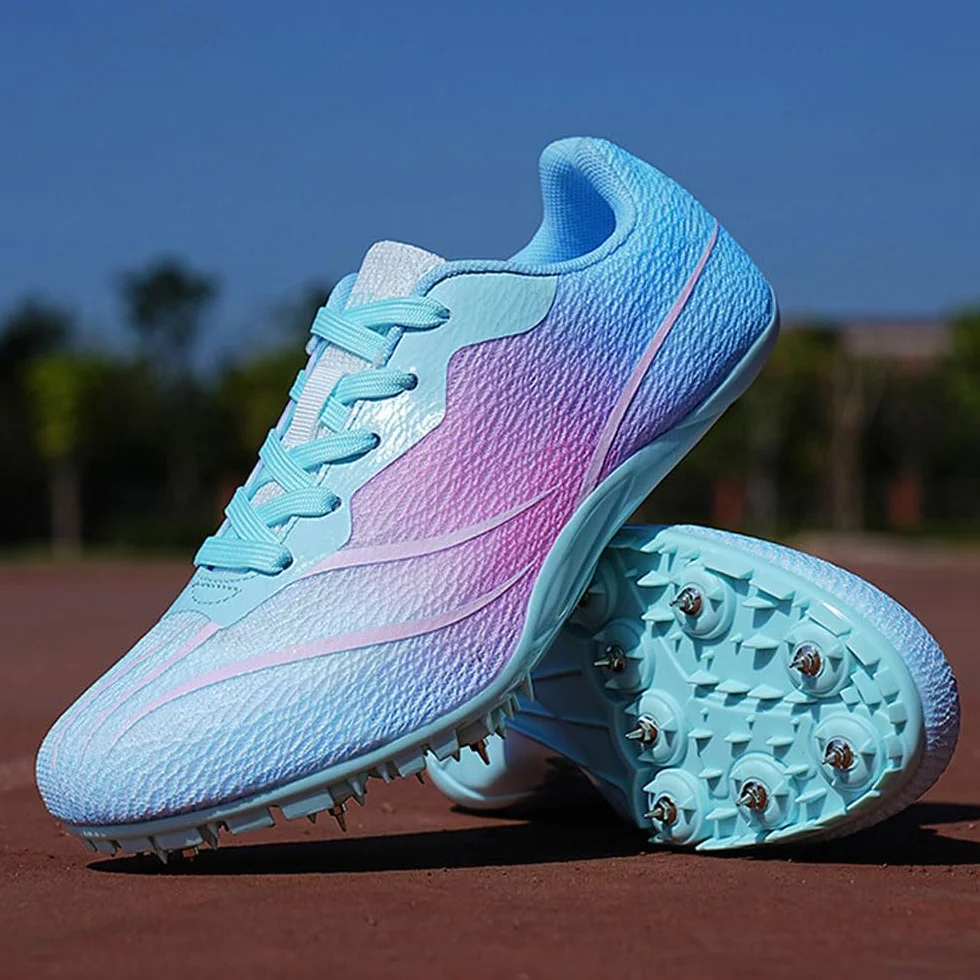 Sportowe buty do biegania Kolce Buty Męskie Damskie oddychające 8 Nails Lekkoatletyka Trampki antypoślizgowe Buty treningowe Sprint Wyścigi na torze Kolce Jump Sneaker Profesjonalne konkursowe,35-45EU