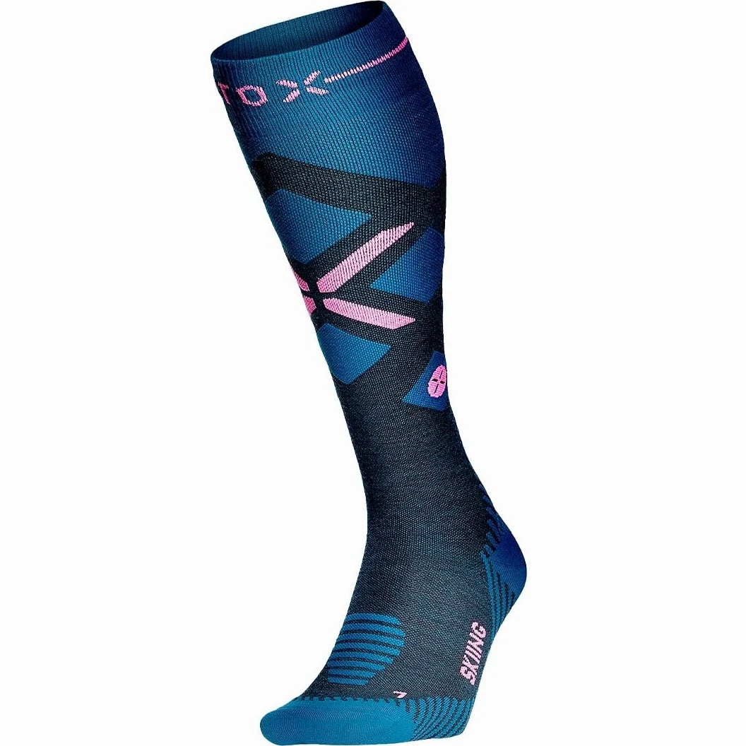 STOX Energy Socks, Damskie skarpety narciarskie, klasa kompresji 23-32 mmHg, pończochy narciarskie, skarpety uciskowe, wełna z merynosów, jazda na nartach, skarpety kompresyjne, pończochy podporowe,