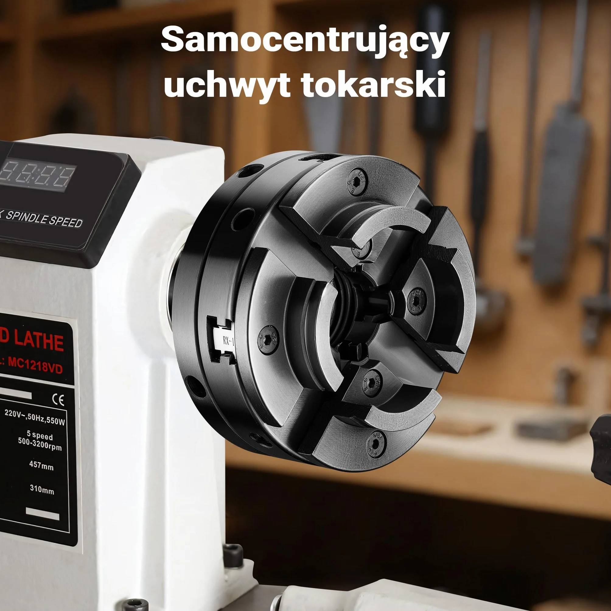Wiltec Uchwyt tokarski do tokarki z gwintem M33 x 3,5 i połączeniem stożkowym ze stożkiem Morse'a o rozmiarze 2, część zamienna do tokarki 550 W