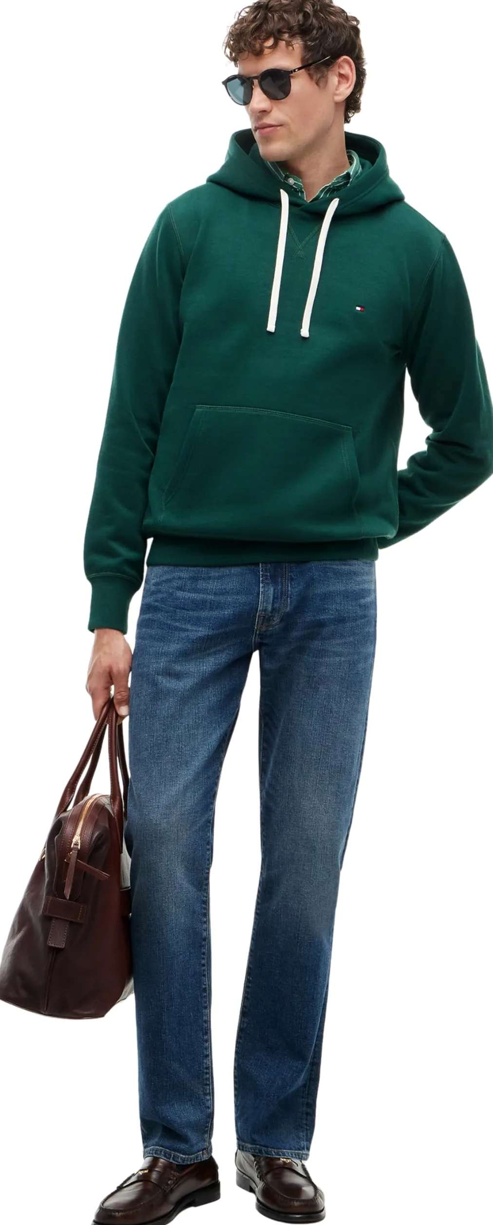Tommy Hilfiger Męska bluza z kapturem ESS SEZONAL MW0MW39997, zielona, M, Zielony (ozdobny zielony), M