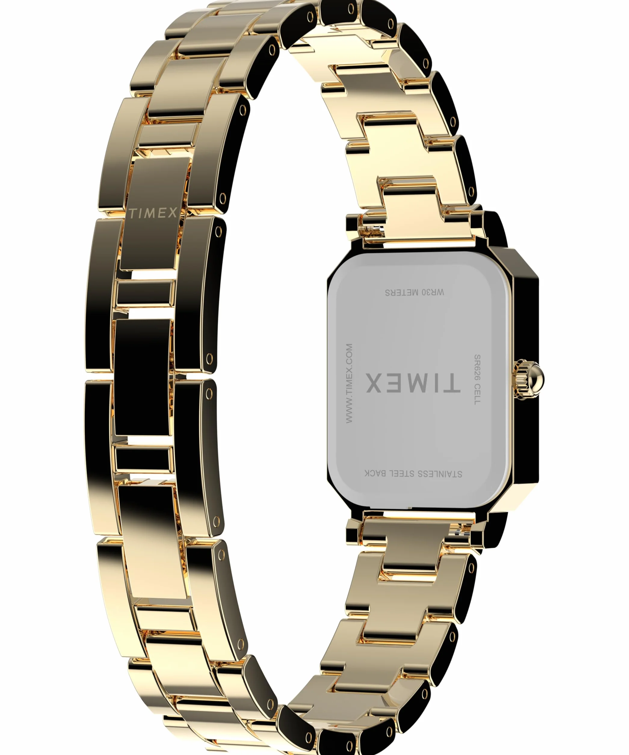 Timex Zegarek Damski Trend 21 mm Złoty Pasek Biała Tarcza TW2Y01200