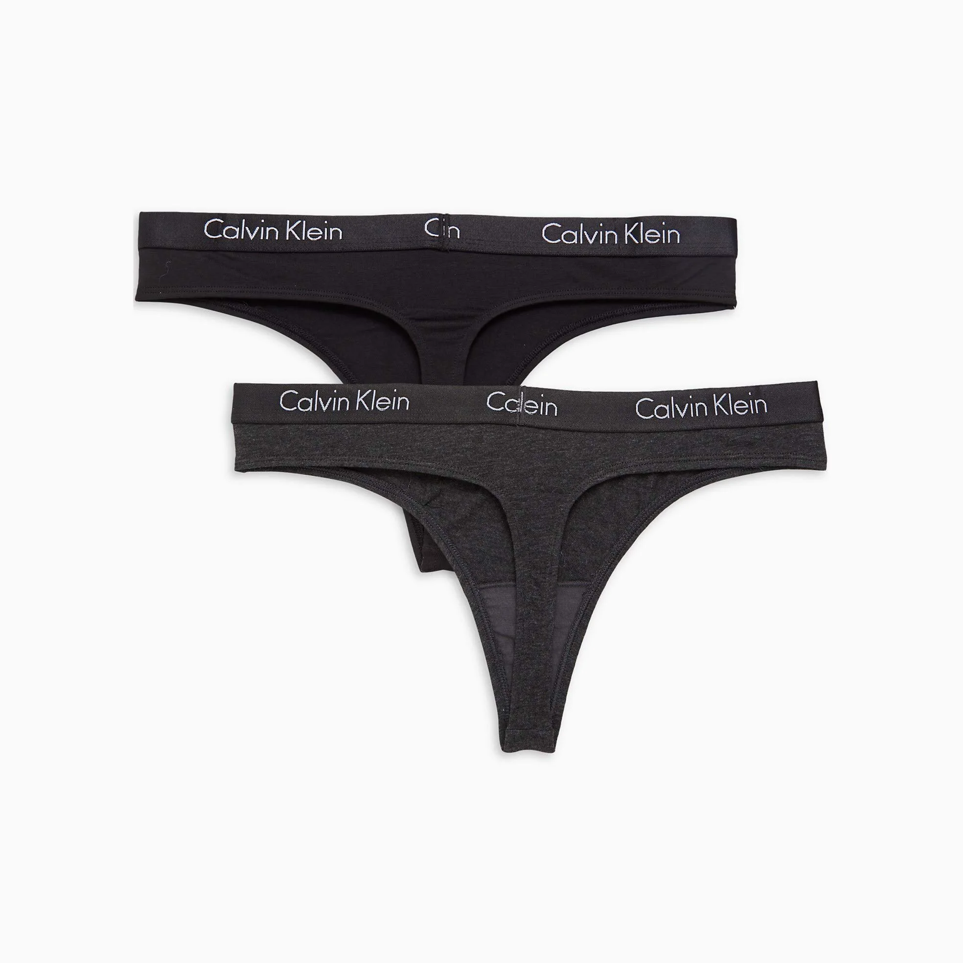 Calvin Klein Damskie bawełniane stringi z motywem 2 szt