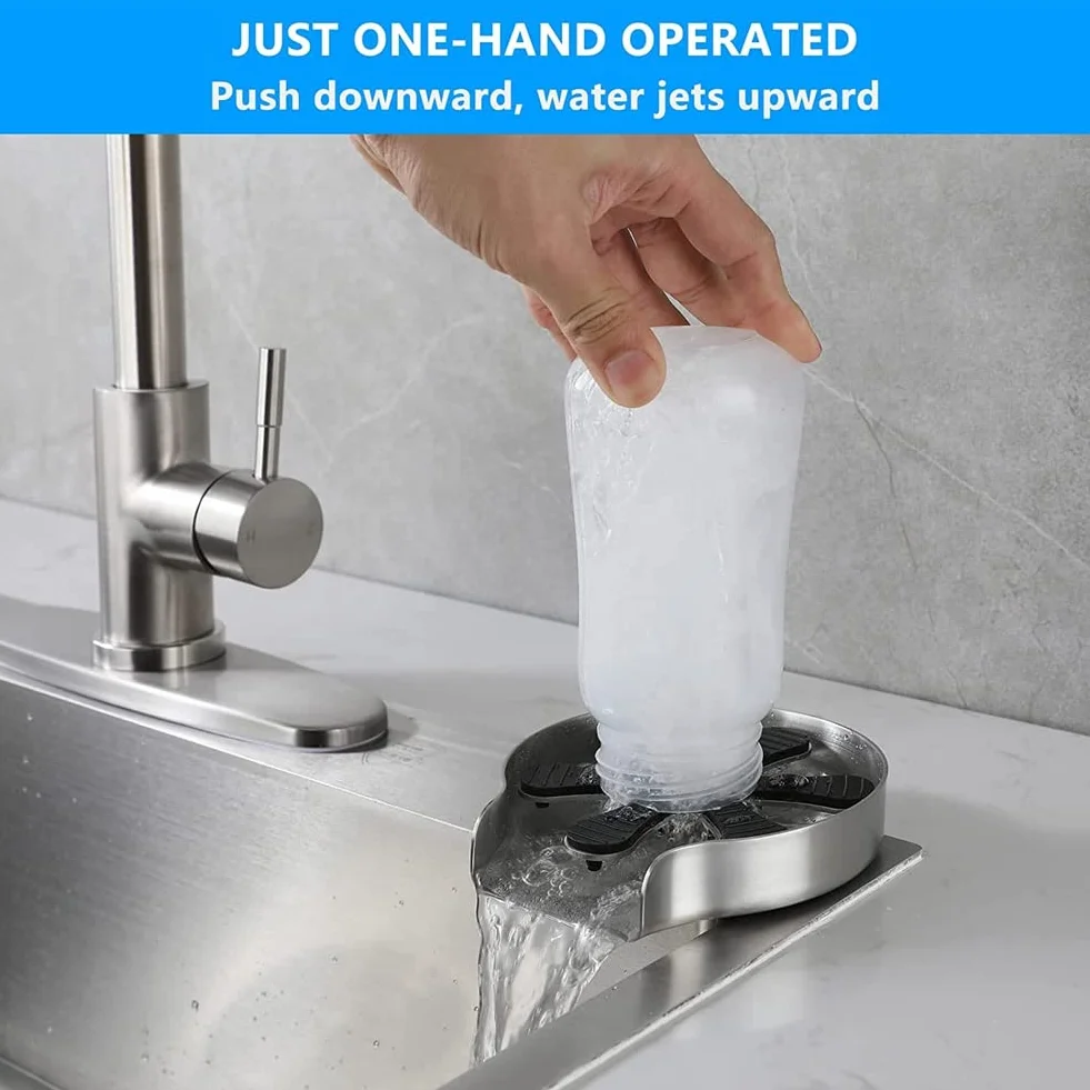 Lanko Cup Washer Glass Rinser for Kitchen Sink Tap Bottle Cleaner for Quick Cleaning at Bar Home Cafe