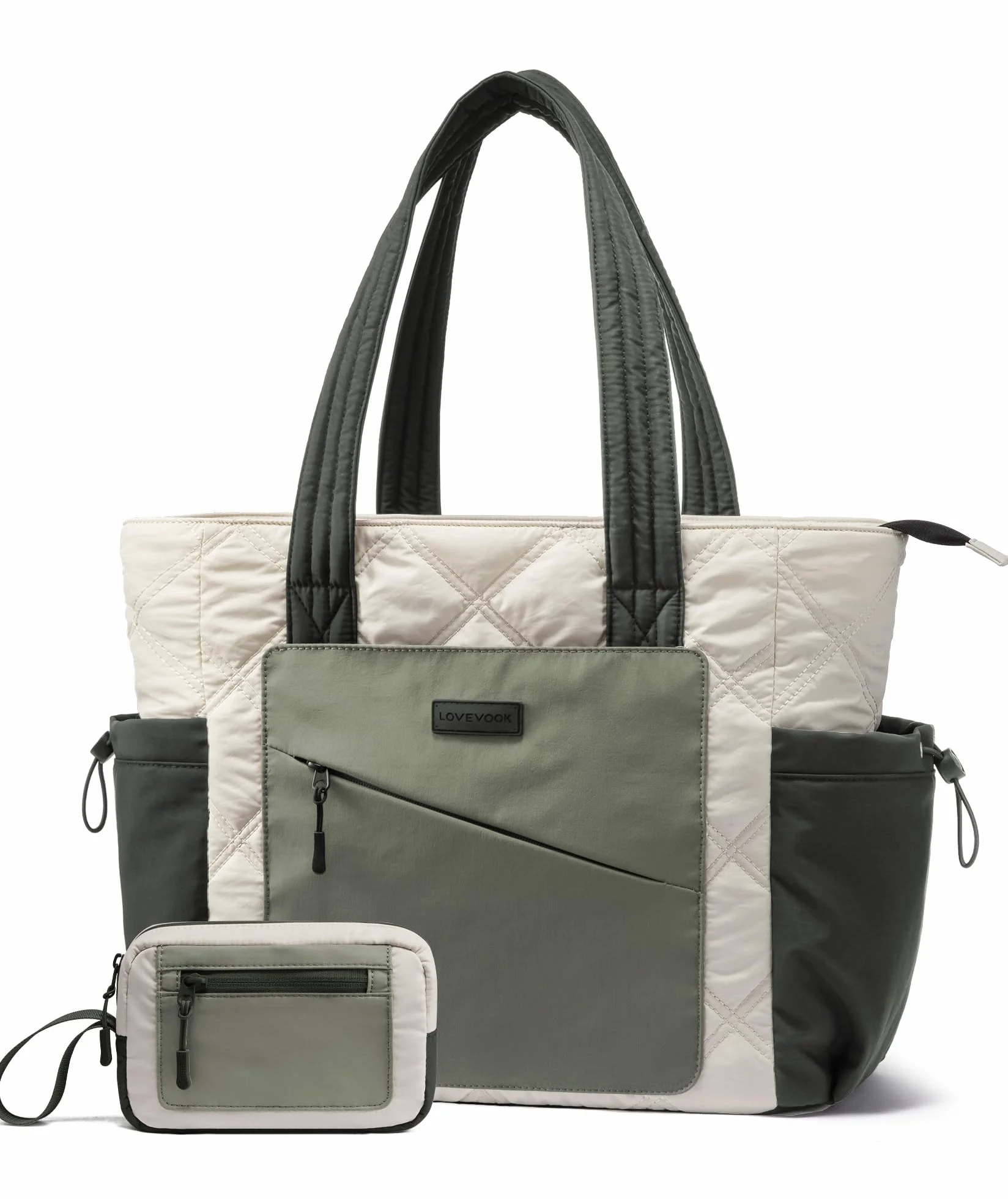 LOVEVOOK Duża torebka na laptopa o przekątnej ekranu 15,6"/17,3", torba robocza, torba na zakupy, torba szkolna, aktówka, torba biurowa, torba na ramię, uniwersalna
