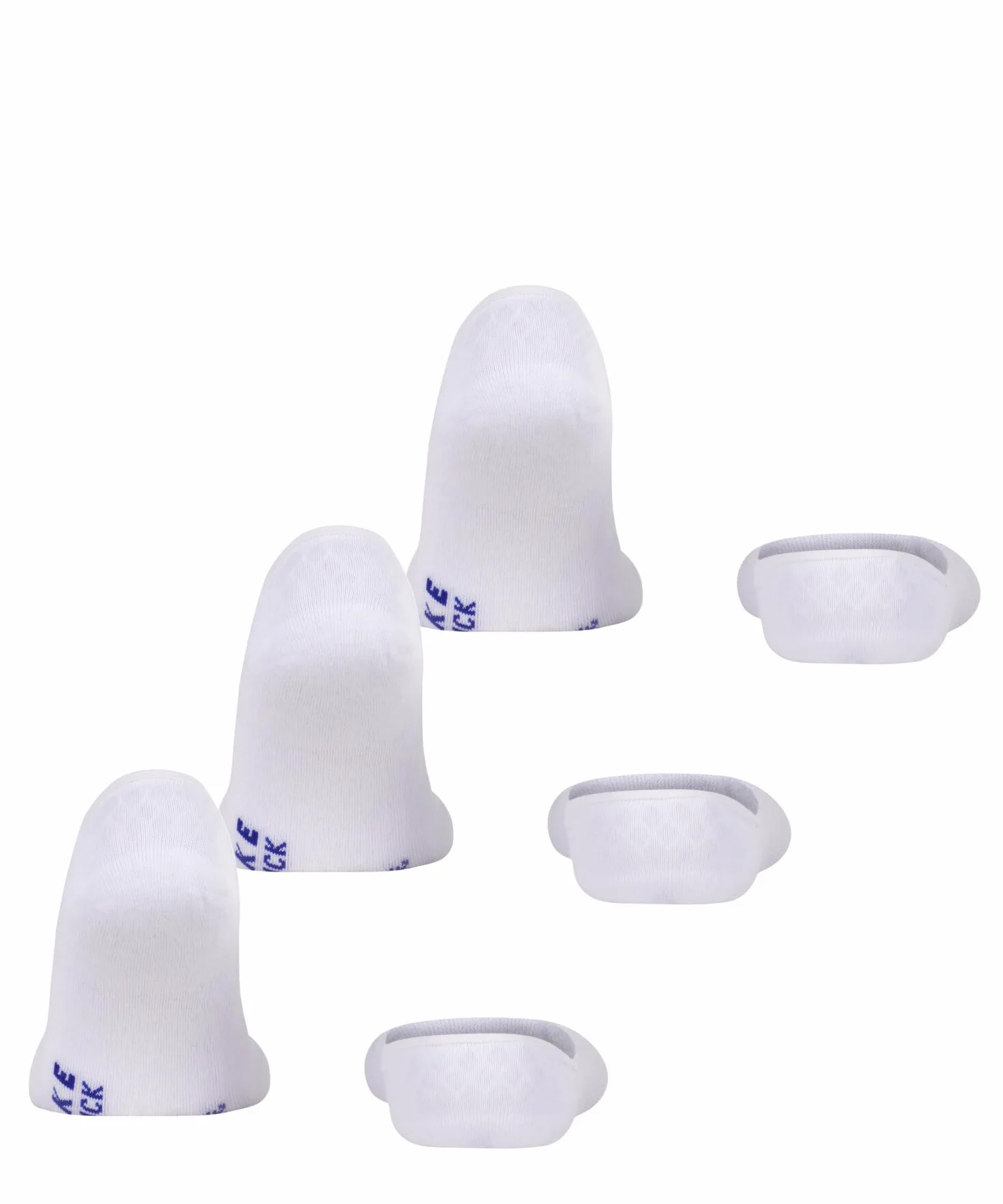 FALKE Uniseks Stopki Cool Kick Invisible Multipack U In Oddychający I Szybkoschnący niewidoczne jednokolorowe 3 Pak, Biały White 2000, 42-43