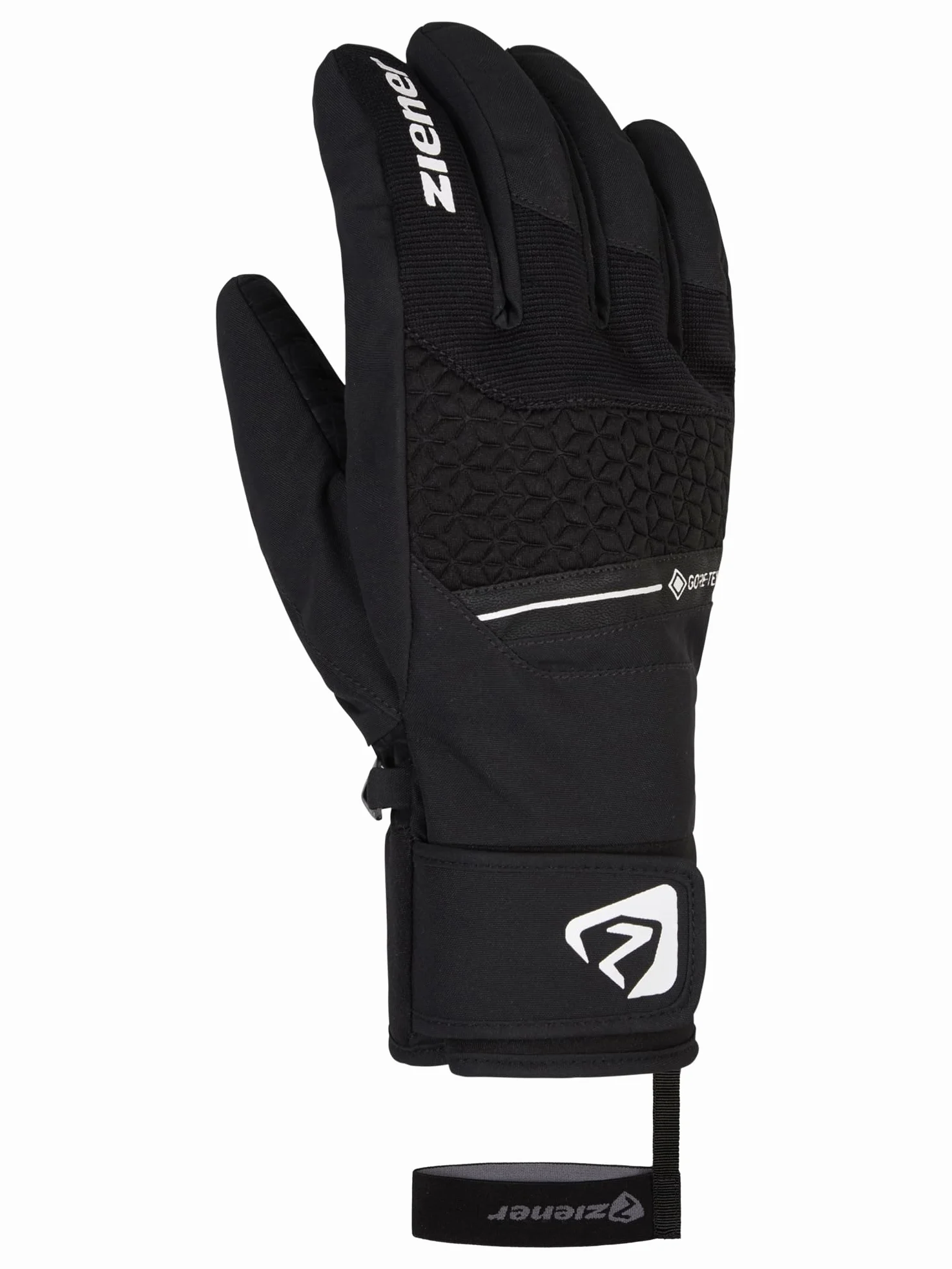 Ziener Męskie rękawice narciarskie z granitu, do sportów zimowych, wodoszczelne, Gore-Tex Alpine Wool, czarne, 7,5