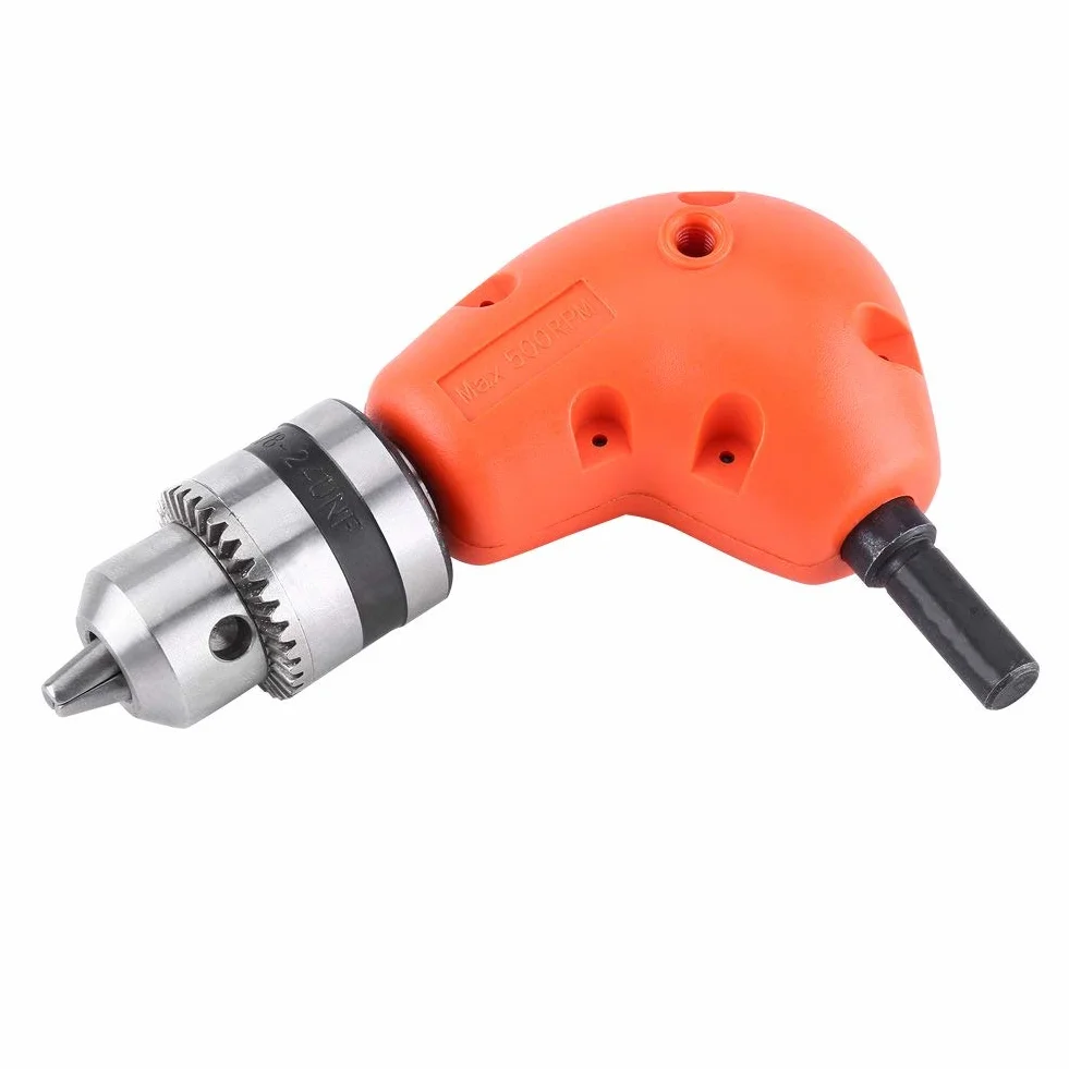 Adapter Wiertarski 90 Stopni Adapter Kątowy 9,5 Mm, Mocowanie Wiertła Kątowego Okrągły Uchwyt Wiertarka Kątowa Uchwyt Mocujący z Kluczem Wiertarskim do Wiertarki Elektrycznej