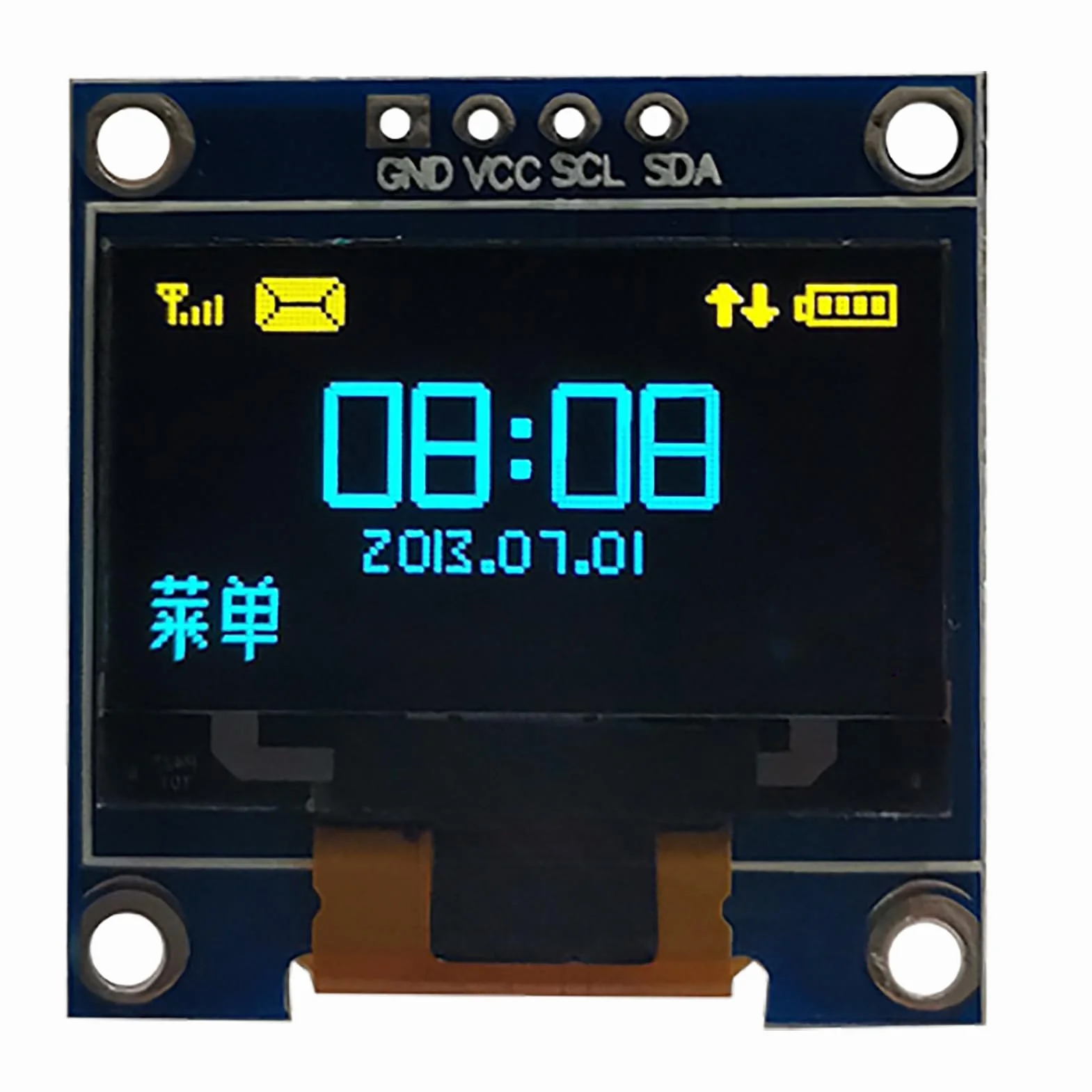 Moduł Wyświetlacza OLED 0,96 Cala, 128x64 Pikseli żółty Niebieski SSD1315 Mini Samoświecąca Płytka Wyświetlacza, Wyświetlacz Szeregowy IIC I2C, Kompatybilny z Ar Duino, Seria 51