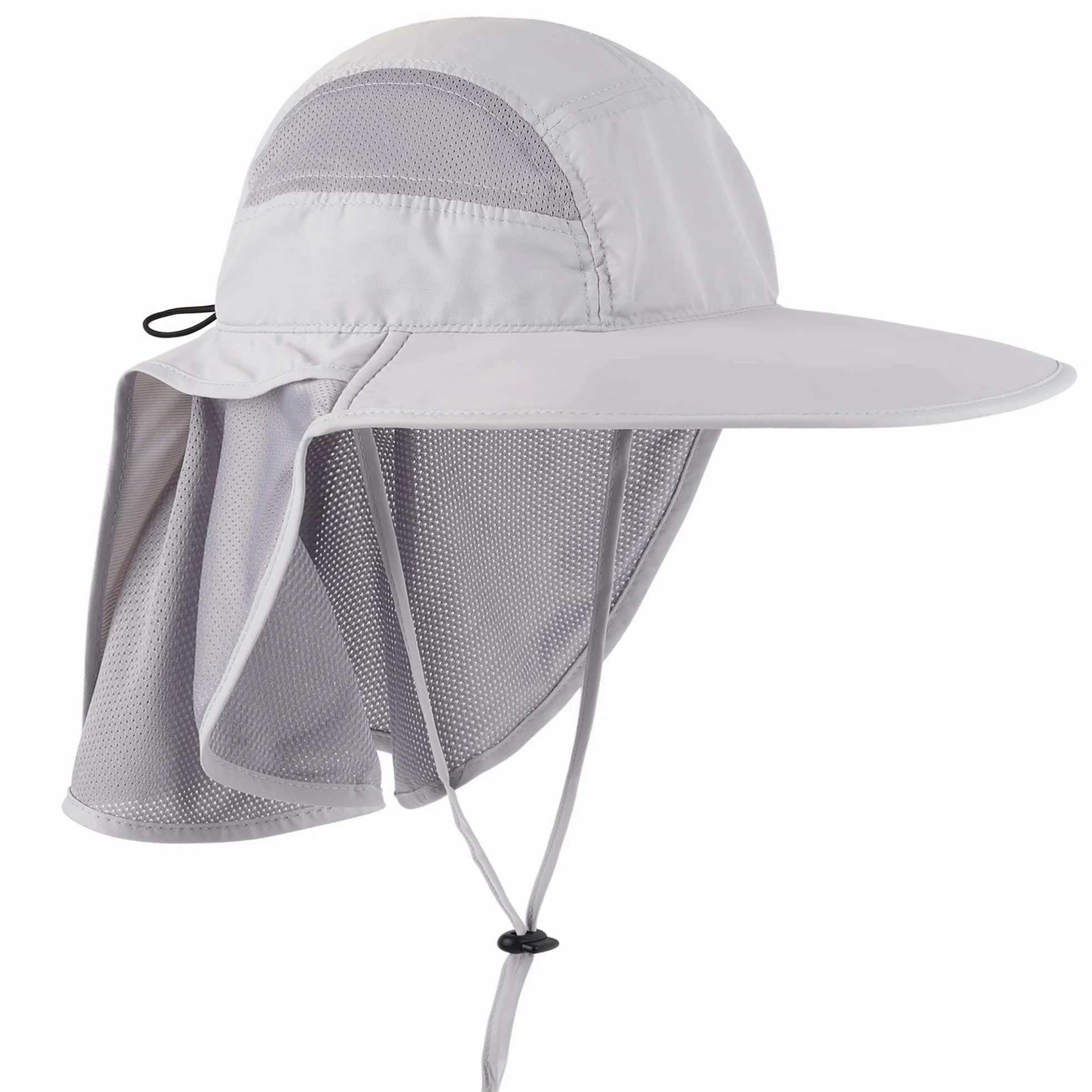 Unisex kapelusz przeciwsłoneczny z ochroną karku, 12 cm, duży Brim do aktywności na świeżym powietrzu – na obwód głowy 56-62 cm